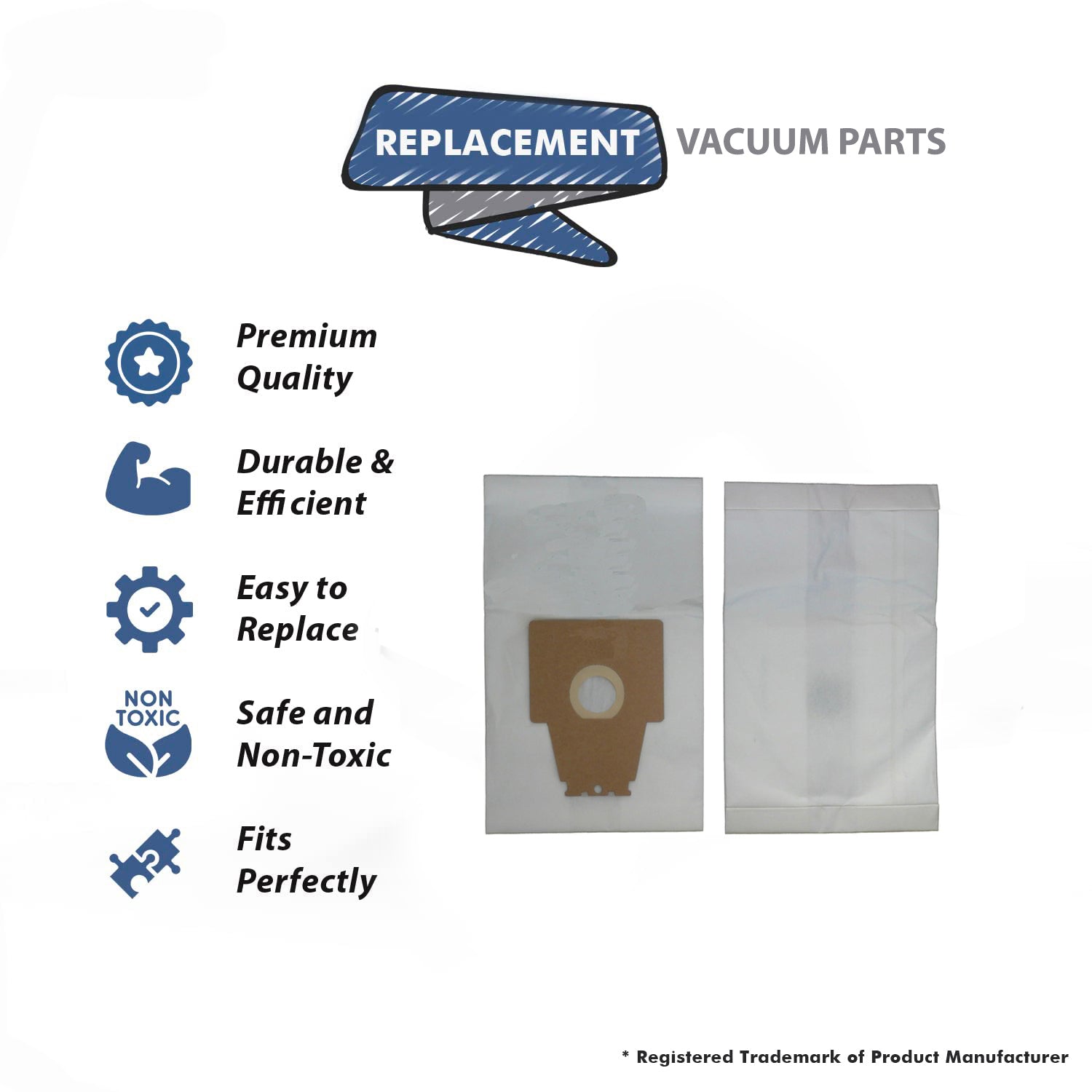 Topvacuumparts Replacement Part For Bosch Micro Lined Vacuum Cleaner Type-P Paper Bags 5PK # compare to part 471445