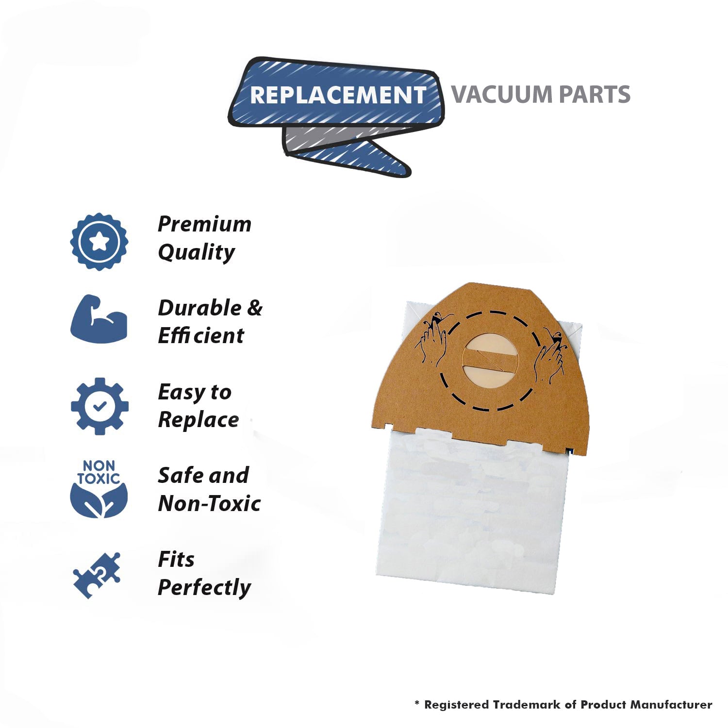 Topvacuumparts Replacement Part For Advance Euroclean Hip Vacuum Cleaner 10PK Paper Bags with 1 Filter # compare to part 471518