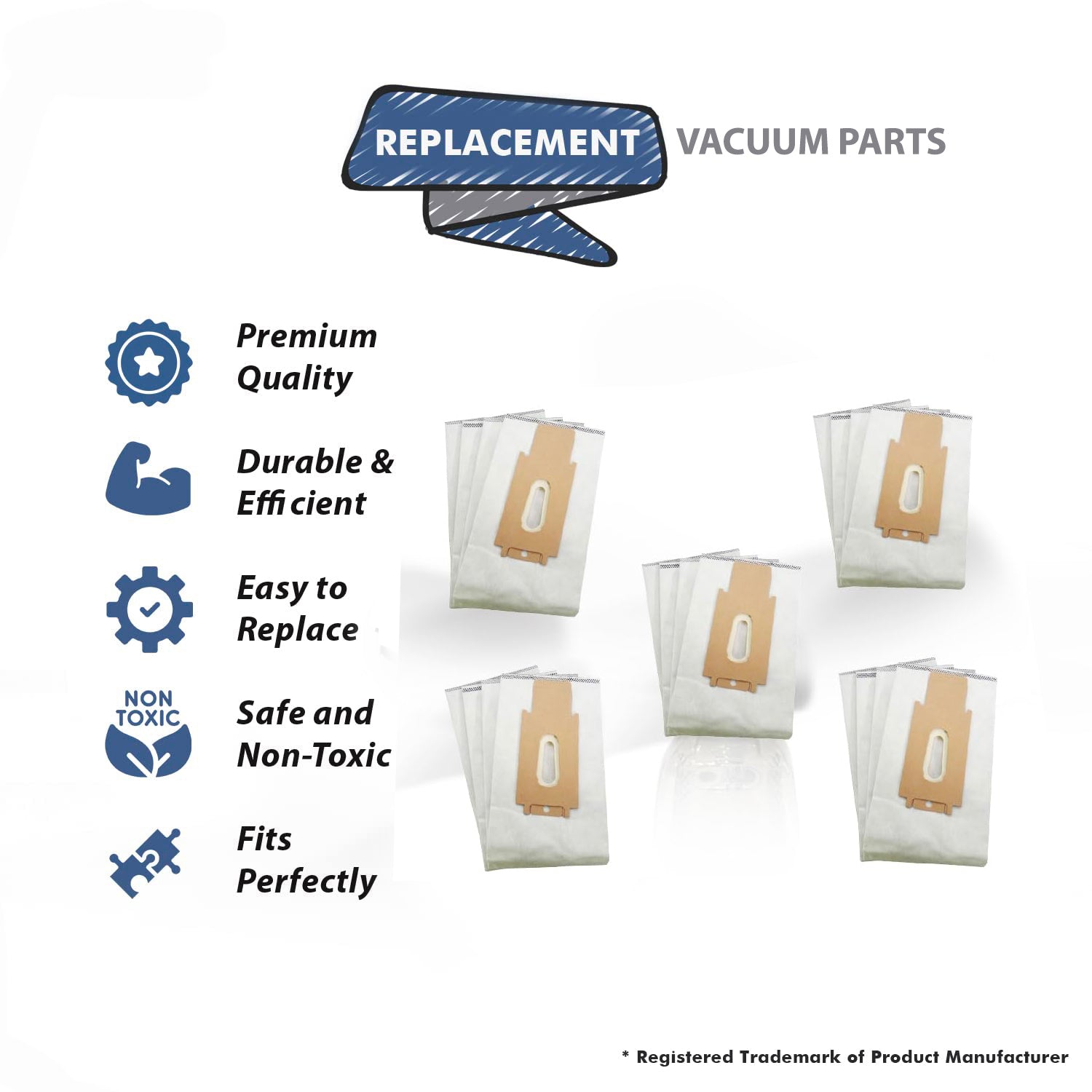 Topvacuumparts Vacuum Bags Replacement for Oreck Type CC Upright Vacuum Cleaners (20 Bags) # Compare to part 471620