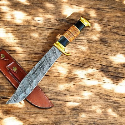 Handmade Damascus Bowie Knife – 14