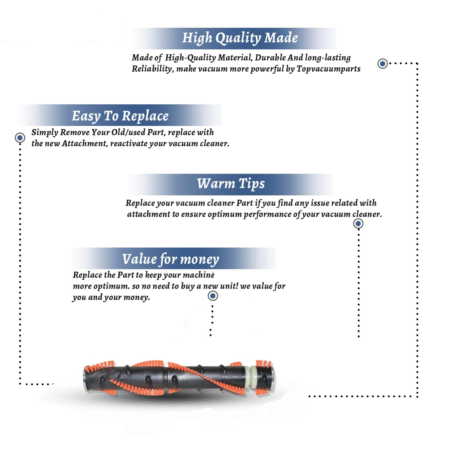 Topvacuumparts Replacement For Hoover U7069,C1800 Conquest Brush Roll 14