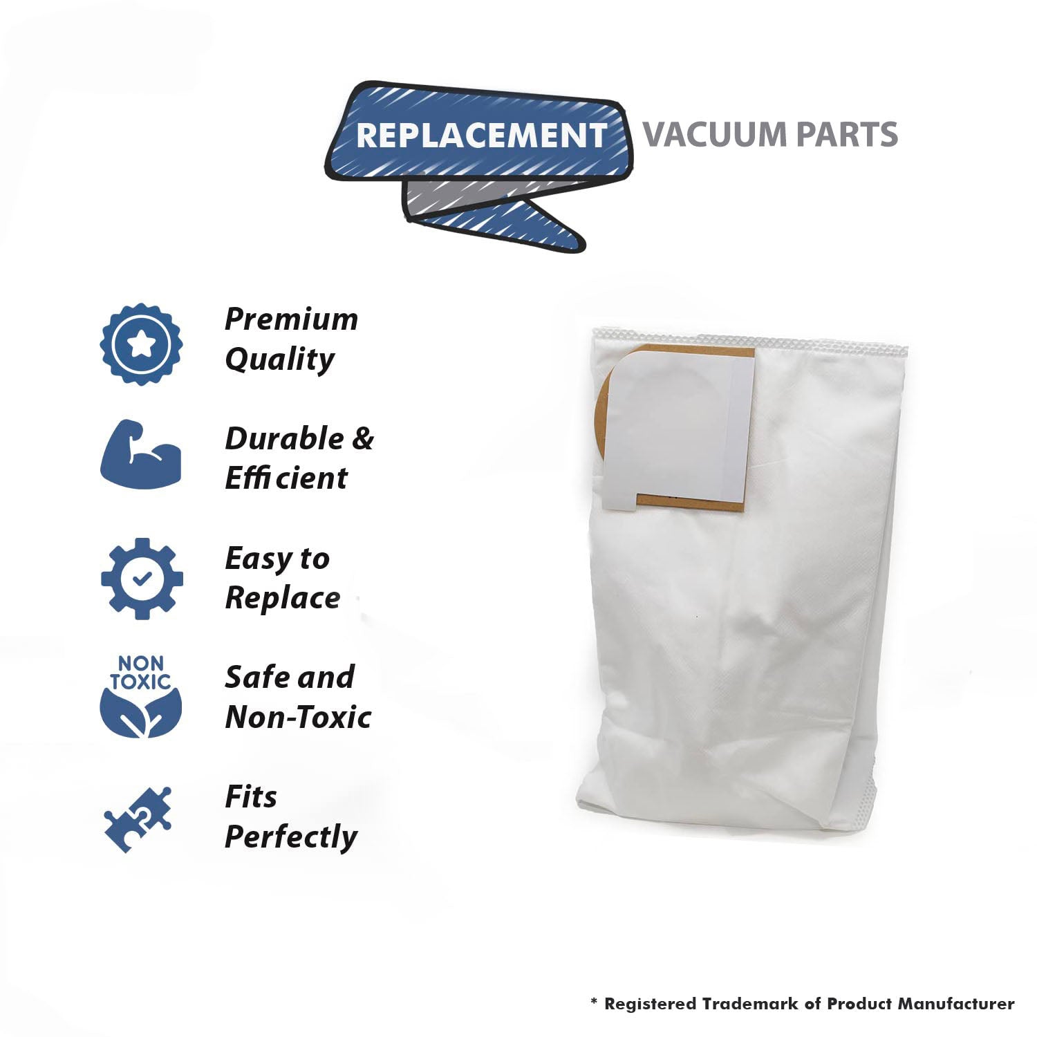 Topvacuumparts Replacement Part For Type W, Brilliance Synchrony Vacuum Cleaner Paper Bags 6pk # compare to part 486897