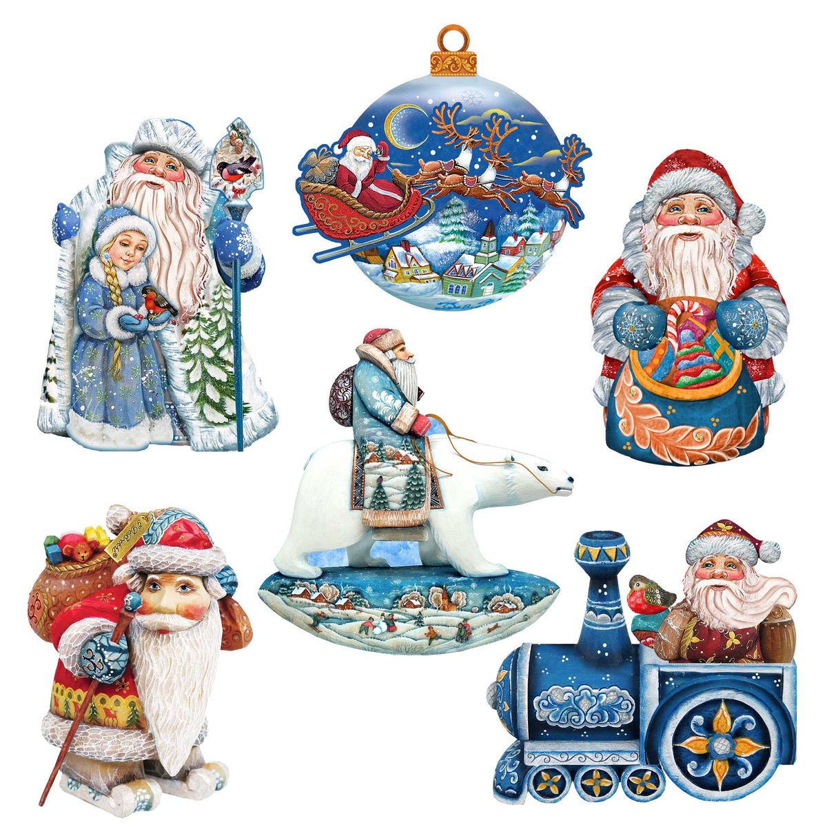 Up-Up and Away Decorative Eco Wood Magnets Set of 6 by G. Debrekht - Christmas Decor - 8090132G-S6