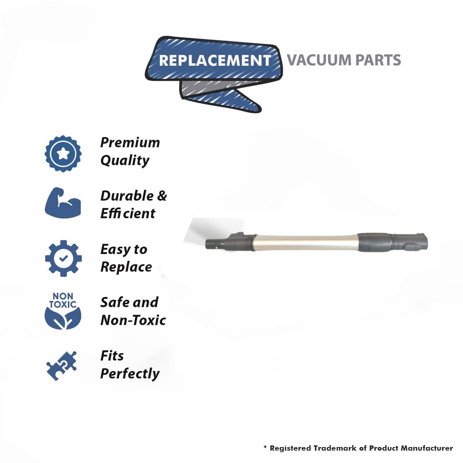 Topvacuumparts Replacement for Vento Canister Telescopic Electric Wand Fits MR500, Vento Canister Vacuum # Compare to Part 500ELECTRICWAND