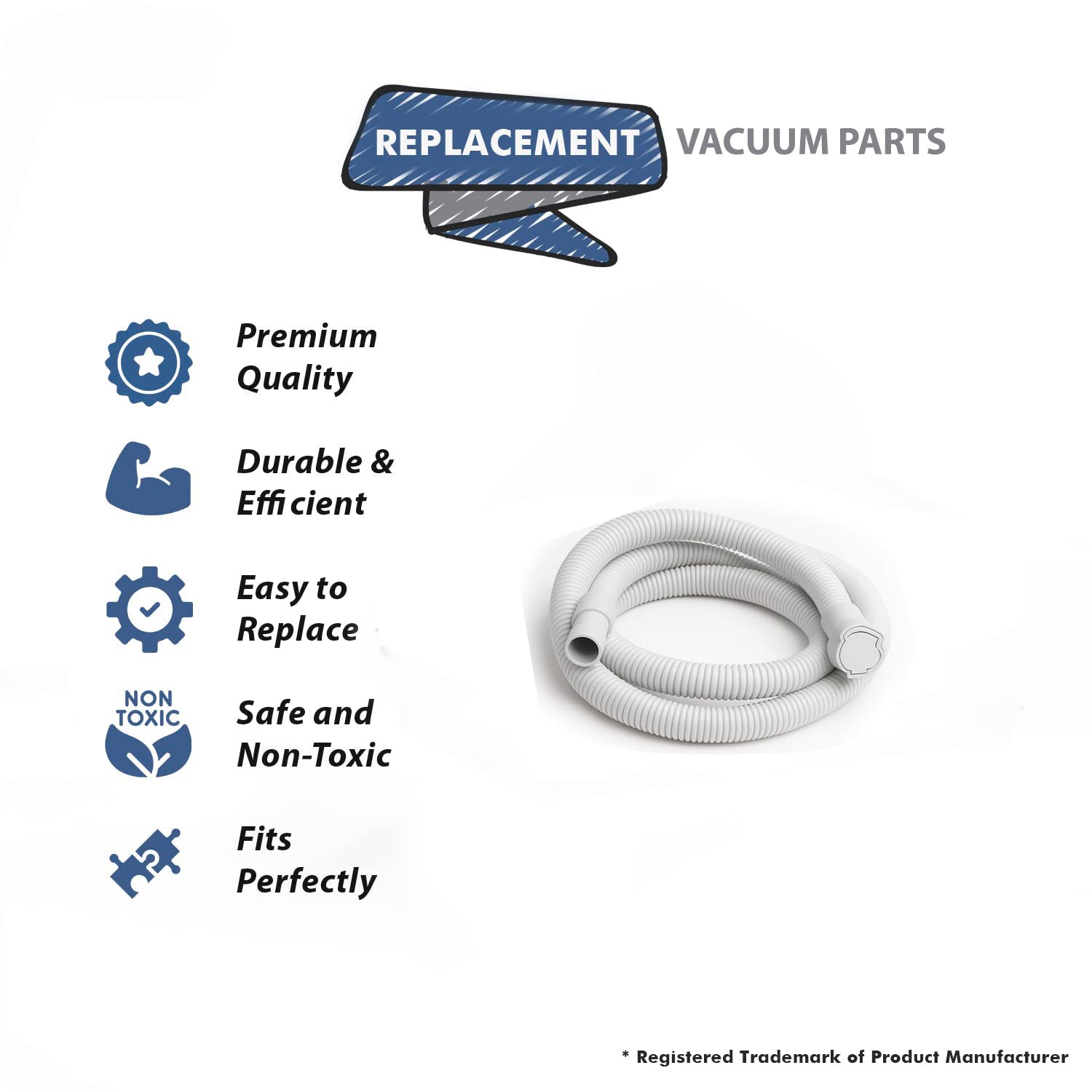 Topvacuumparts Replacement Part For Fit All Central Vacuum Cleaner Hose Extension 12' # compare to part 50278