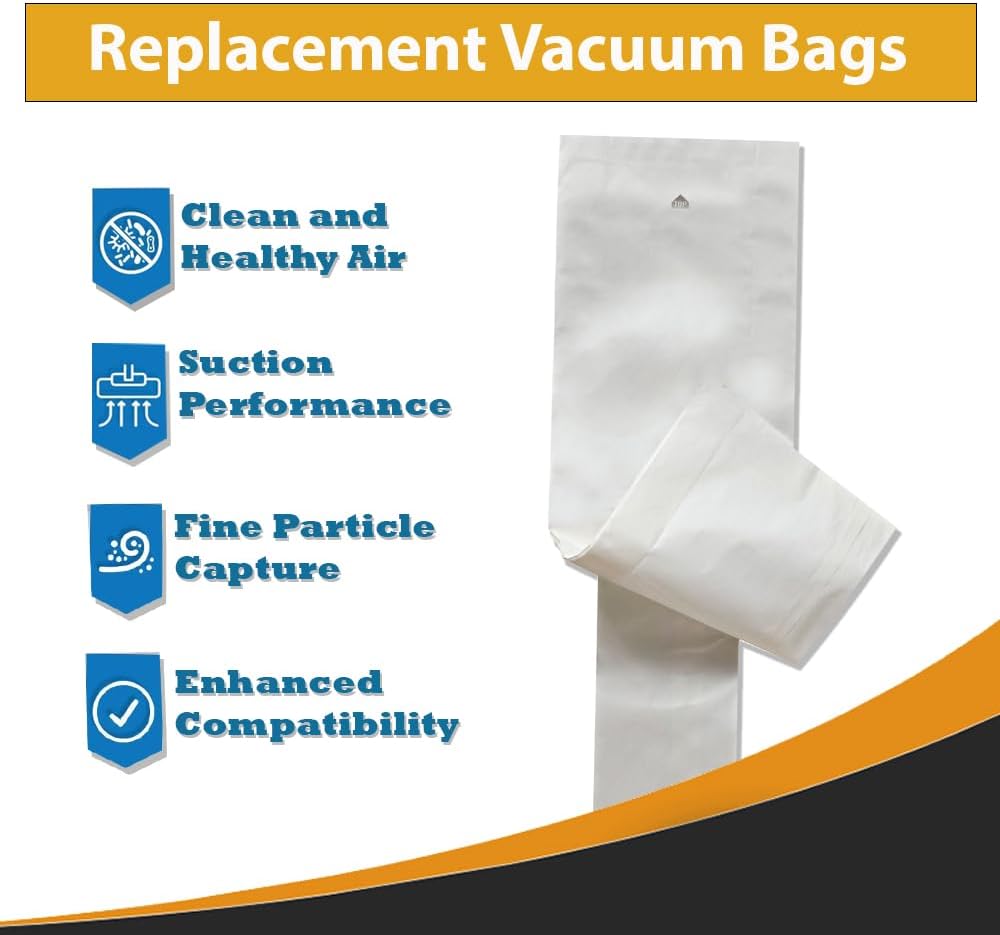 Topvacuumparts Commercial Style F&G Vacuum Bags for Sanitaire SC600 and SC800 Series Advanced Micro Filter Bags for Professional Cleaning (5 Bags)