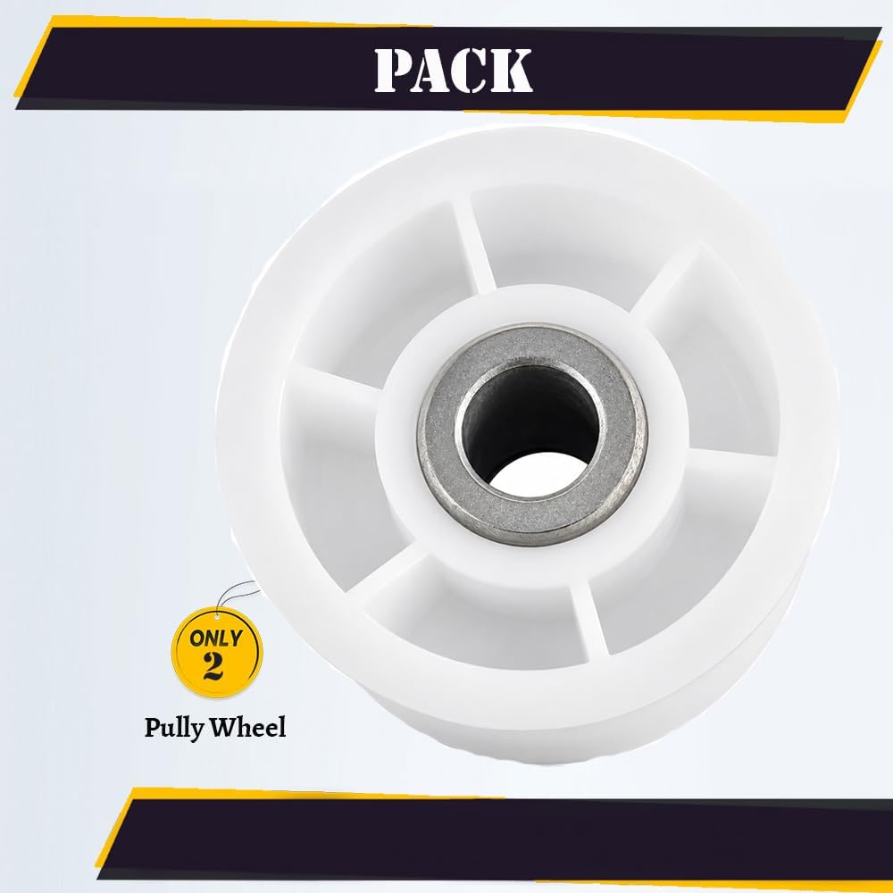 Topvacuumparts Replacement DC97-07509B DC93-00634A Dryer Idler Pulley Wheel 2Pk for Samsung DV45H7000EW DV365ETBG DV42H5200EW DV42H5000EW #DC97-07509B