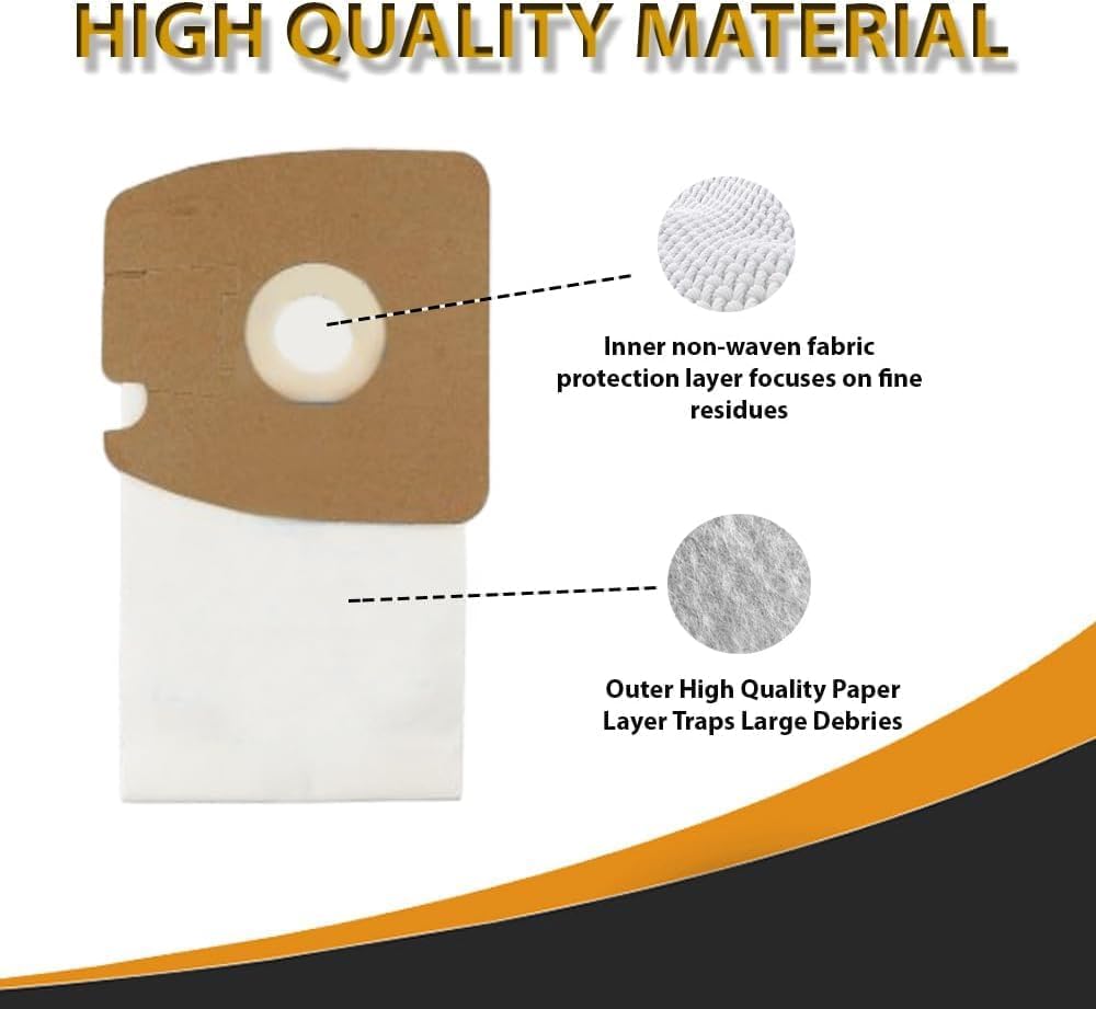 Topvacuumparts Style MM Reusable Cloth Bag and 9-Pack Vacuum Bags Compatible with Eureka Mighty Mite 3670 3680 Series Canister #39633