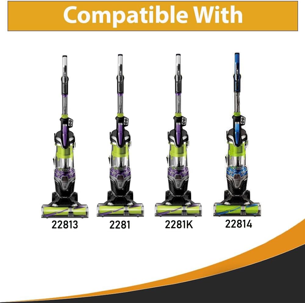 Topvacuumparts Kit for Bissell Pet Hair EraserTurbo Plus Vacuum Cleaner 2281, 22813, 22818, 2461, 24619, 24613 Models Brushroll, Belt, and filter kit