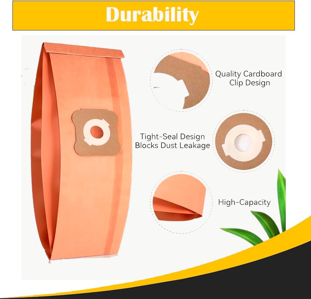 Topvacuumparts Replacement Vacuum Bags &Belts Compatible for Kirby G4 G5 GSIX & Sentria Series 9-Pack Dust Bags,3 Belts Part # 197294S, 301291