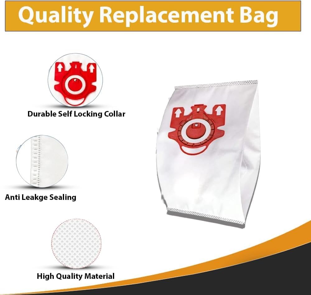 Topvacuumparts Replacement Part For Miele FJM Canister 3M Vacuum Cleaner 25 Bags & 10 Filters # compare to part 68704A-6
