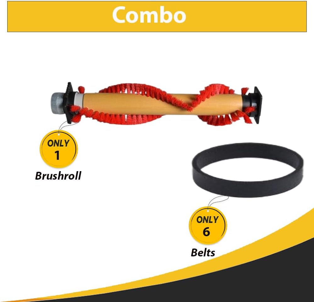 Topvacuumparts Replacement For Oreck XL Brush Roll & 6 Belts Bundle | Fits XL, XL2000, 4000, 9000 Series Uprights | Part # OR201 & # 0300604