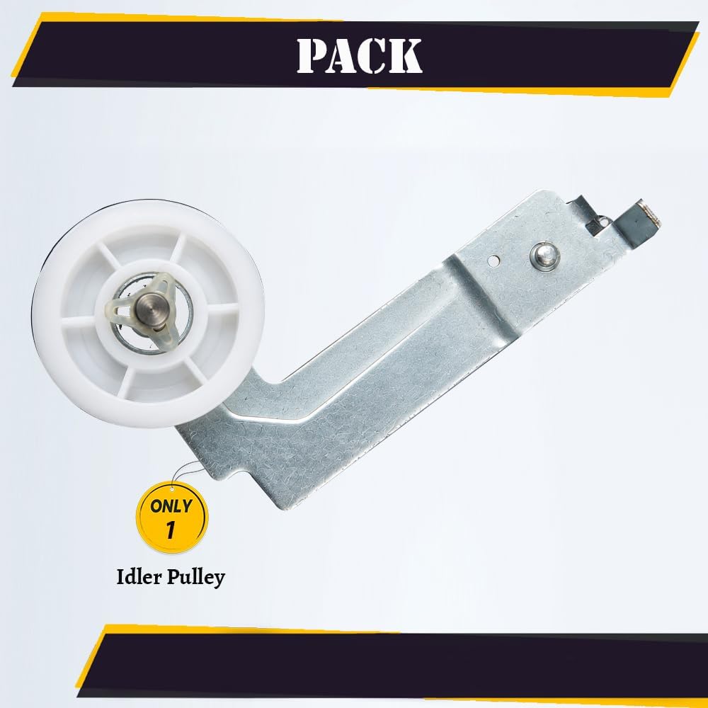 Topvacuumparts Dryer Idler Pulley with Clip Compatible with Samsung Dryer DV45H7000EW DV48H7400EW DV42H5000EW DV48J7700EW Part #DC93-00634A