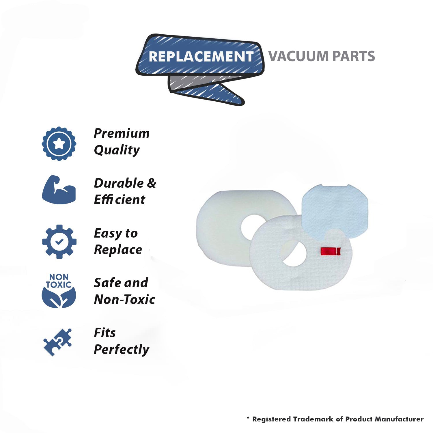 Topvacuumparts Replacement Part For Shark Vacuum Cleaner Primary, Secondary and Exhaust Filter # compare to part 52-2365-02