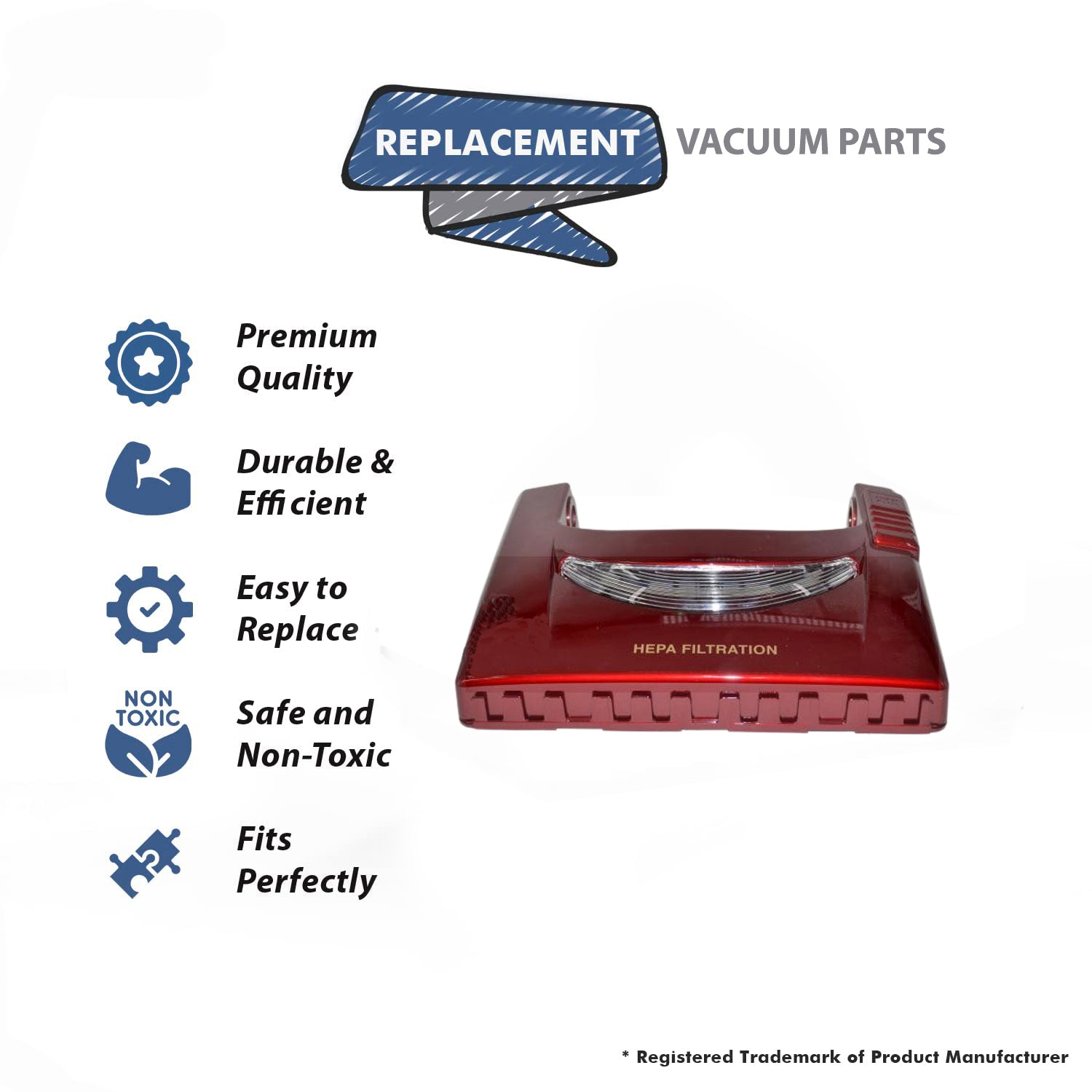 Topvacuumparts Replacement Part For Fuller brush FBTM-PW4 Vacuum Cleaner Red Nozzle Base # compare to part 53.041R