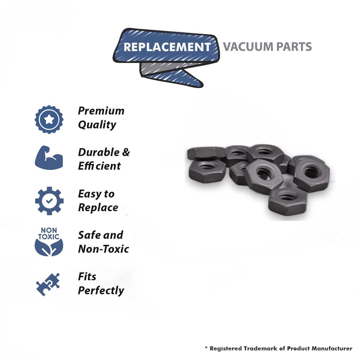 Topvacuumparts Replacement Part For Eureka Vacuum Bravo Handle Nut 10Pk # compare to part 532135
