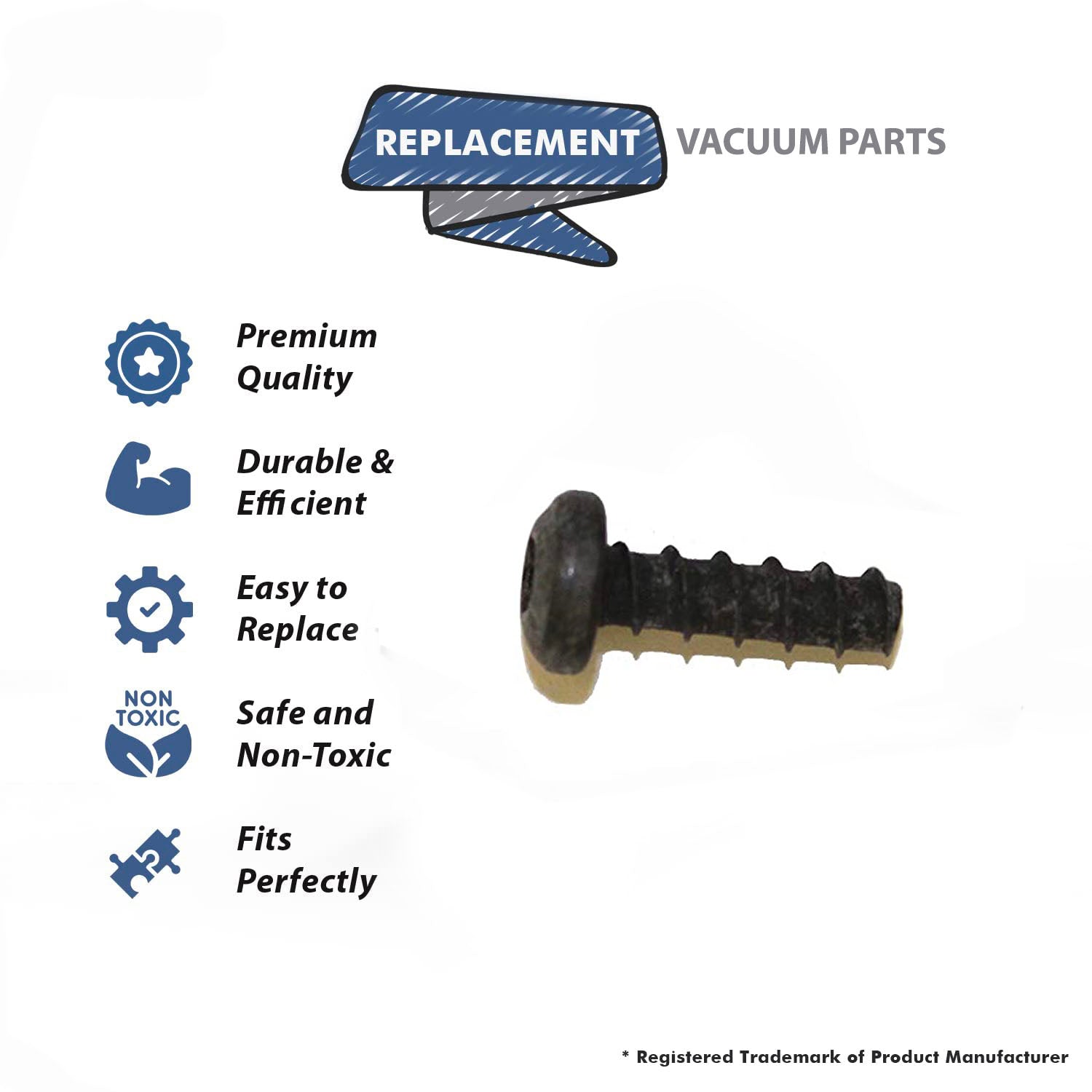 Topvacuumparts Replacement Part For Electrolux Vacuum Cleaner Rear Axle Retainer Clip Screw 10PK # compare to part 53238-13