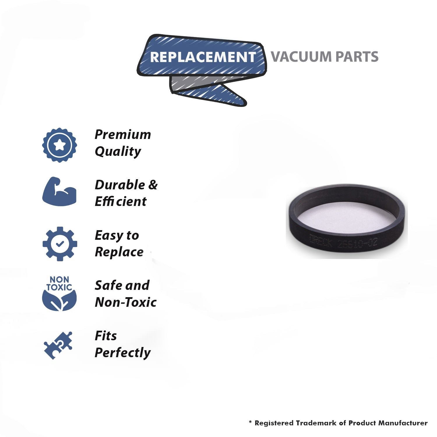 Topvacuumparts Replacement Part for Oreck Vacuum Cleaner Flat Belt # Compare to Part 53364-01