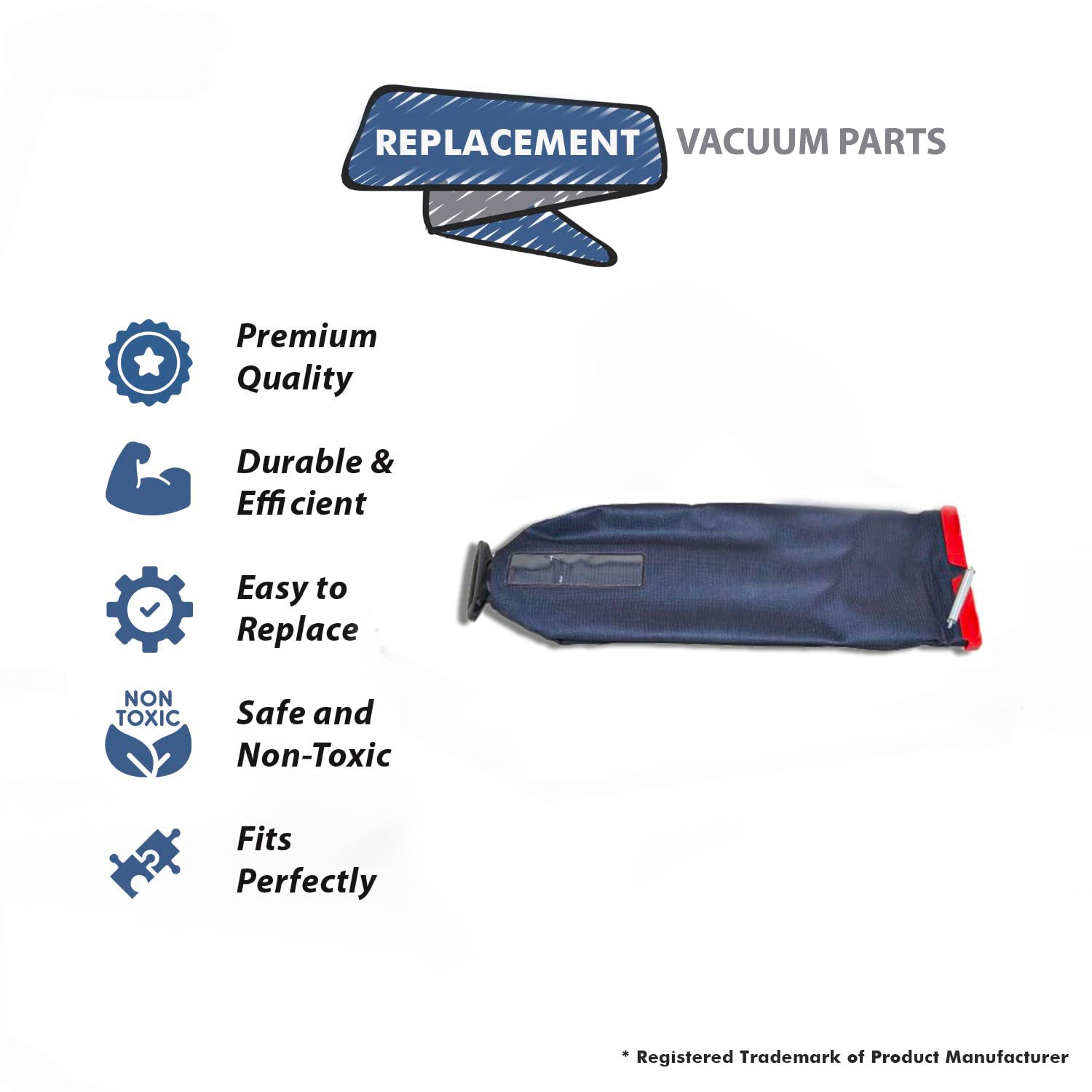 Topvacuumparts Replacement Part For Eureka SC-889A Commercial Upright Vacuum Cleaner Zip Bag # compare to part 5346928