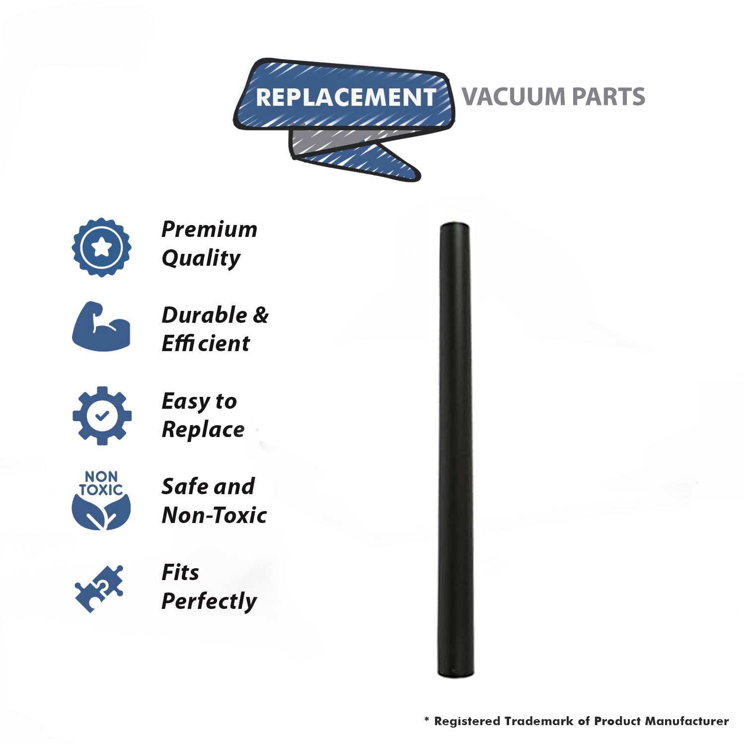 Topvacuumparts Replacement Part For Centec 1 1/4 Inch, 1.25-Inch Black Straight Plastic Extension Wand # compare to part 53572