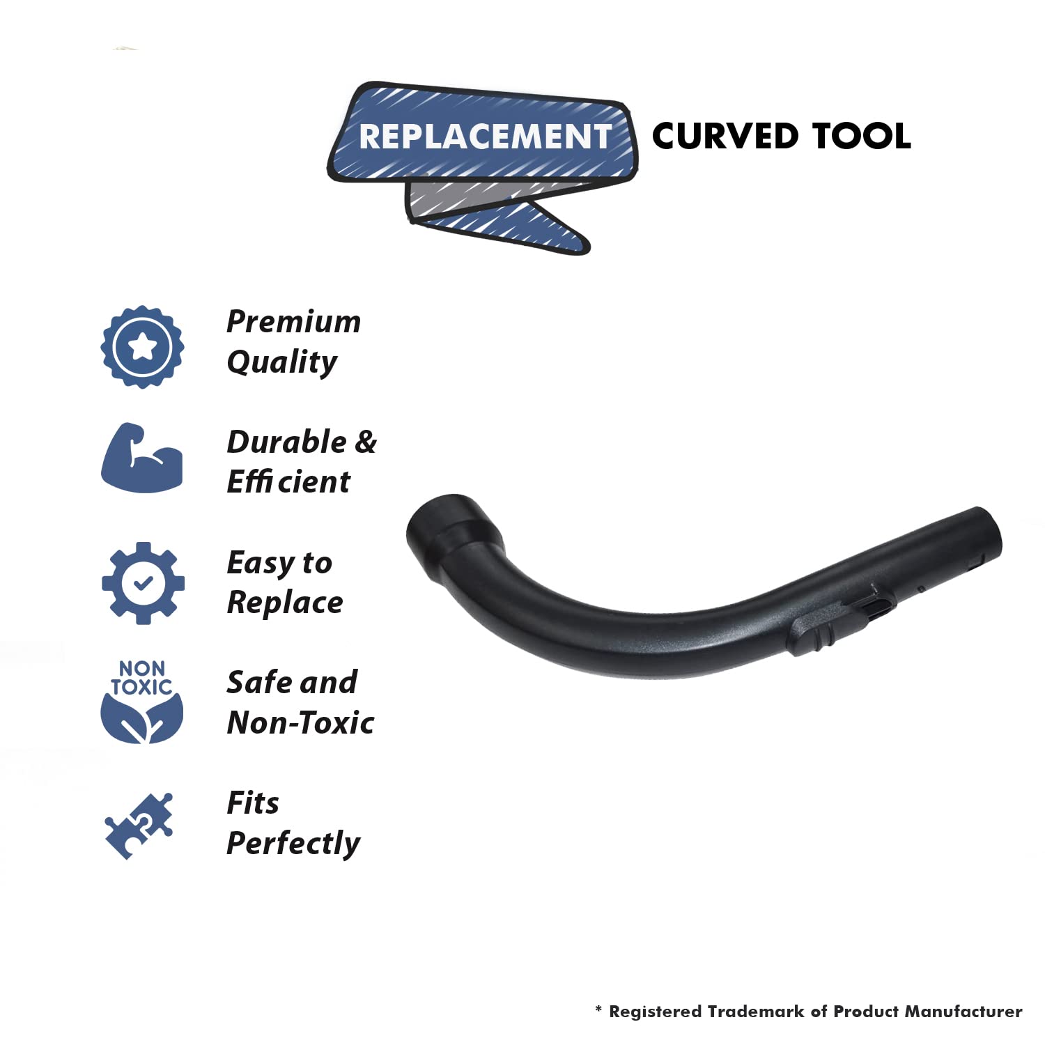 Topvacuumparts Replacement for Miele Vacuum Plastic Curved Handle Bent End Hose Wand For ML S2110 S501 S524,# Compare to part 54-1302-08