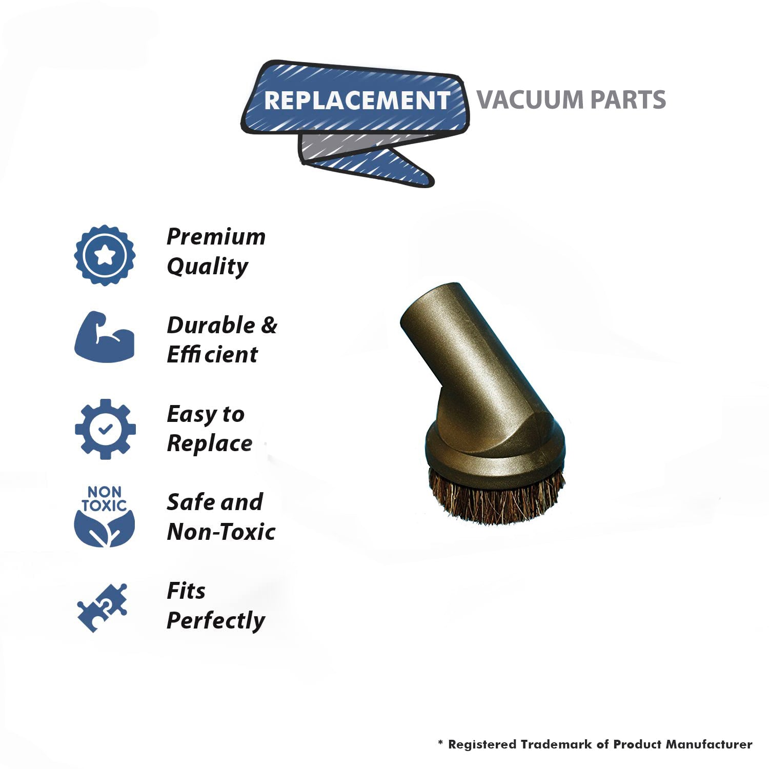 Topvacuumparts Replacement Part For Miele 35mm Wide Canister Vacuum Cleaner Dust Brush # compare to part 54-1605-61