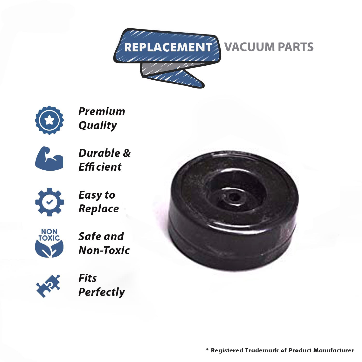 Topvacuumparts Replacement Part For Carpet Pro CPU Series, Vacuum Cleaner Rear Wheel # compare to part 54.021