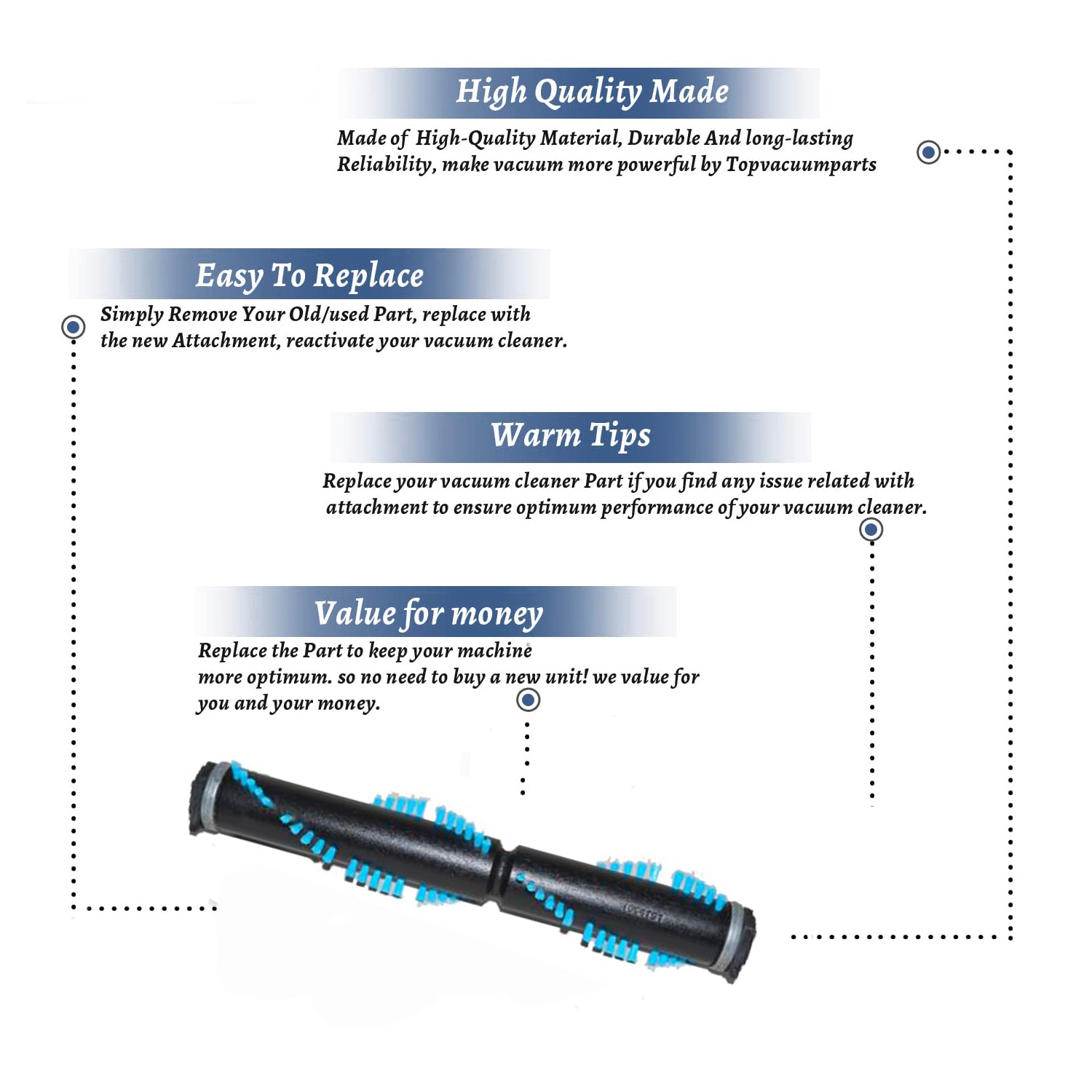 Topvacuumparts Replacement Part For Eureka Vacuum Brush Roll Repair Kit Dits SC9020, SC9050 Models # compare to part 541042