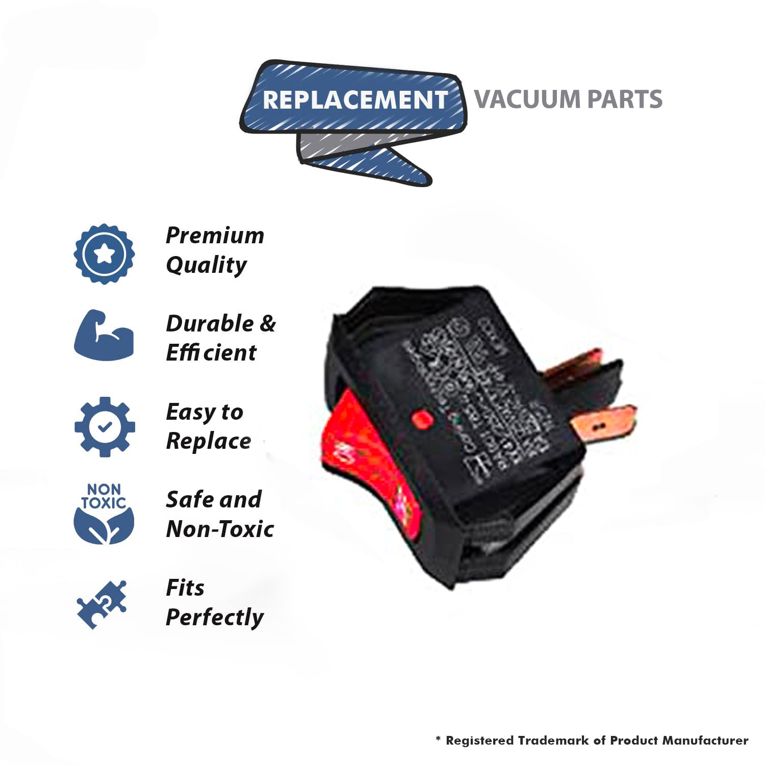 Topvacuumparts Replacement Part For Bissell Switch For 1698, 1698-1, 8904, 8804, 8804M, 1699, 7901, 7920, 1699-1 Vac Models # compare to part 5559125