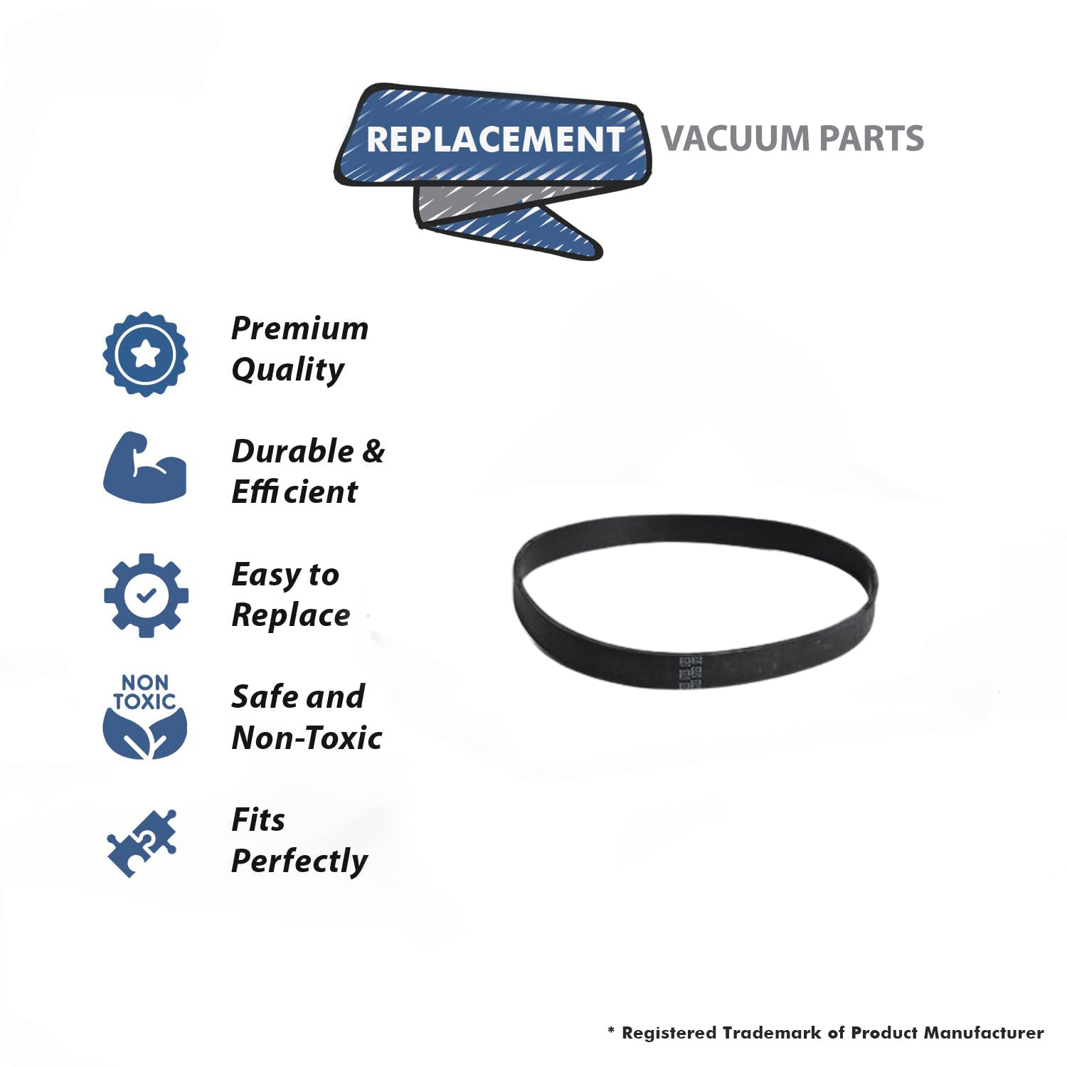 Topvacuumparts Replacement Part for Hoover UH20020, Nano Cyclonic Vacuum Cleaner 12.8X424 Flat Belt  # Compare to Part 562633001