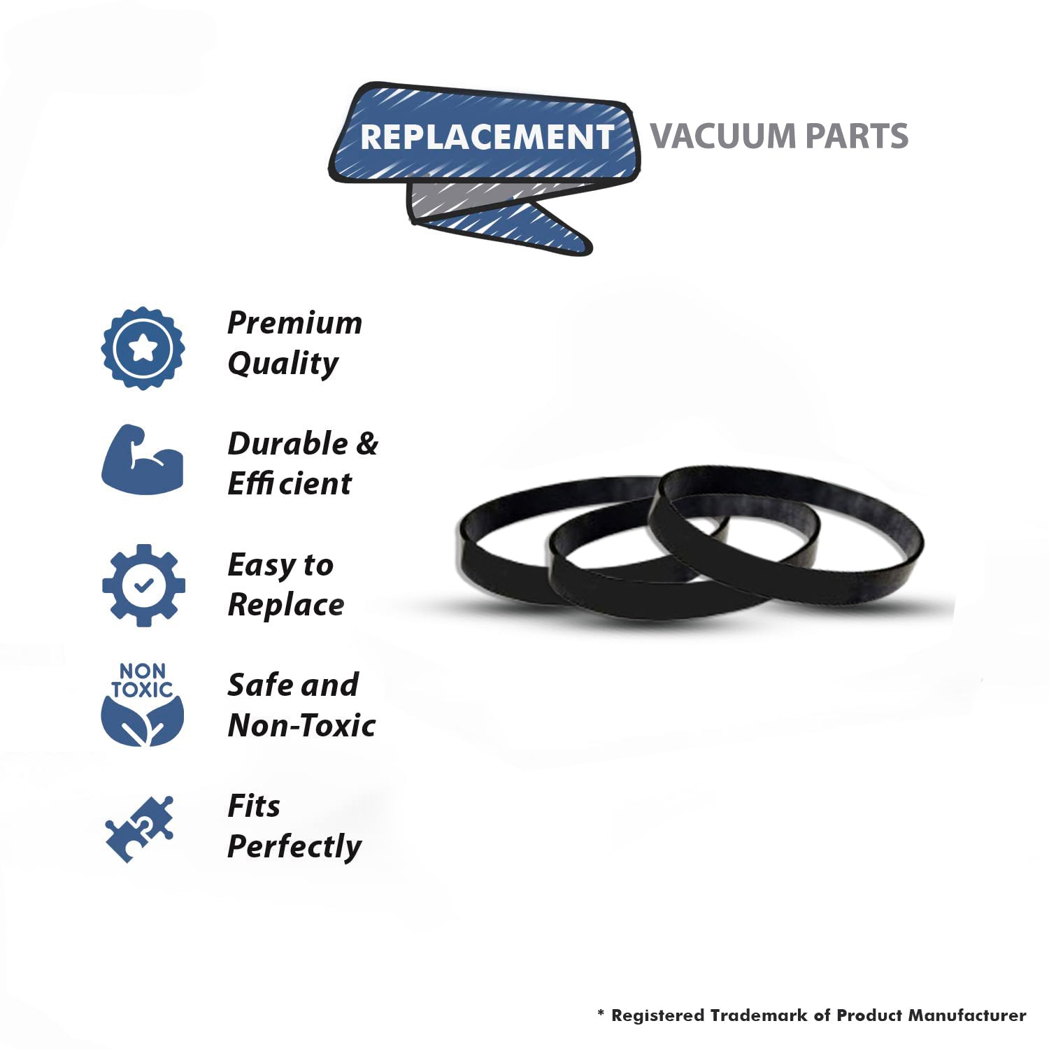 Topvacuumparts Replacement for Hoover UH70110 Windtunnel Vacuum Belts, 3PK # compare to parts 562932001