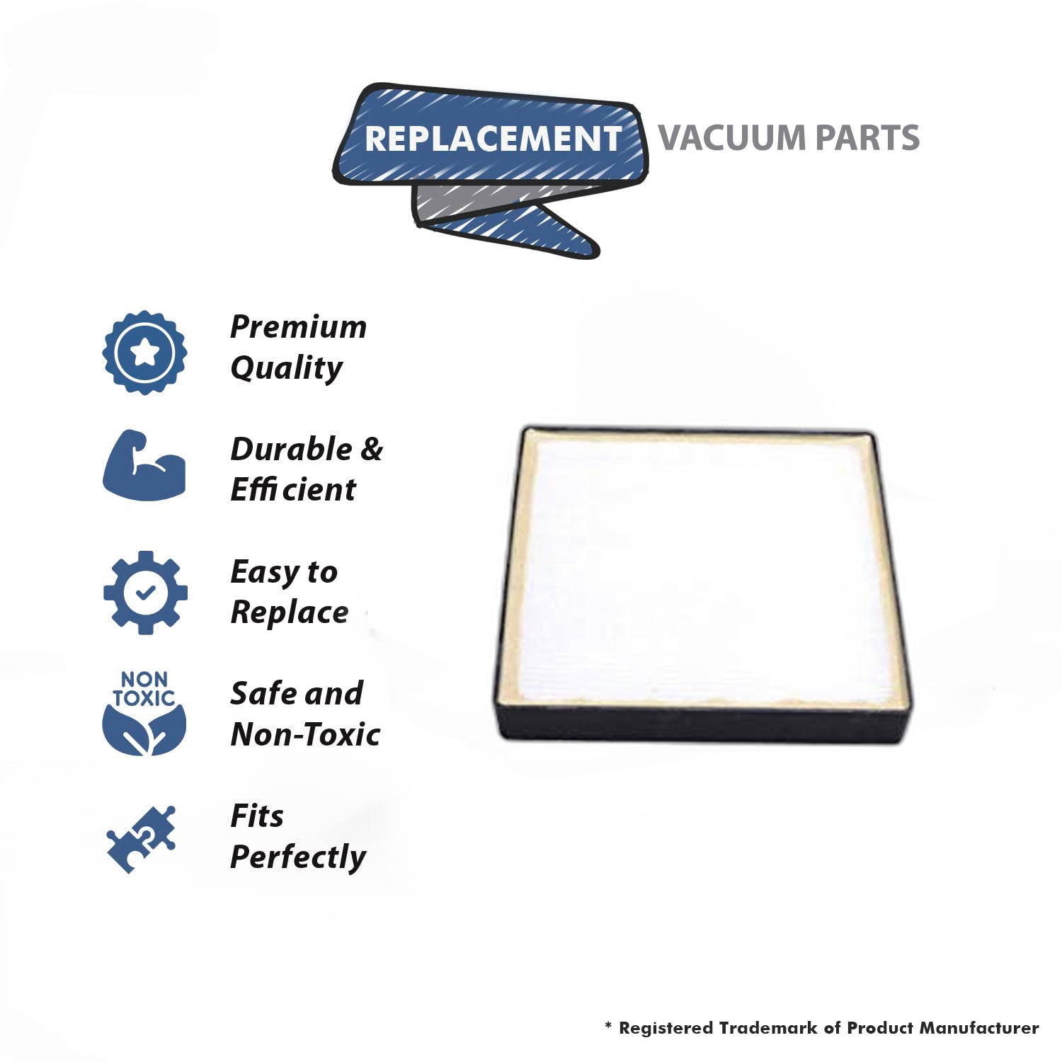 Topvacuumparts Replacement Part For Hoover C1830 Commercial Upright Vacuum Cleaner Final Hepa Filter # compare to part 59151112