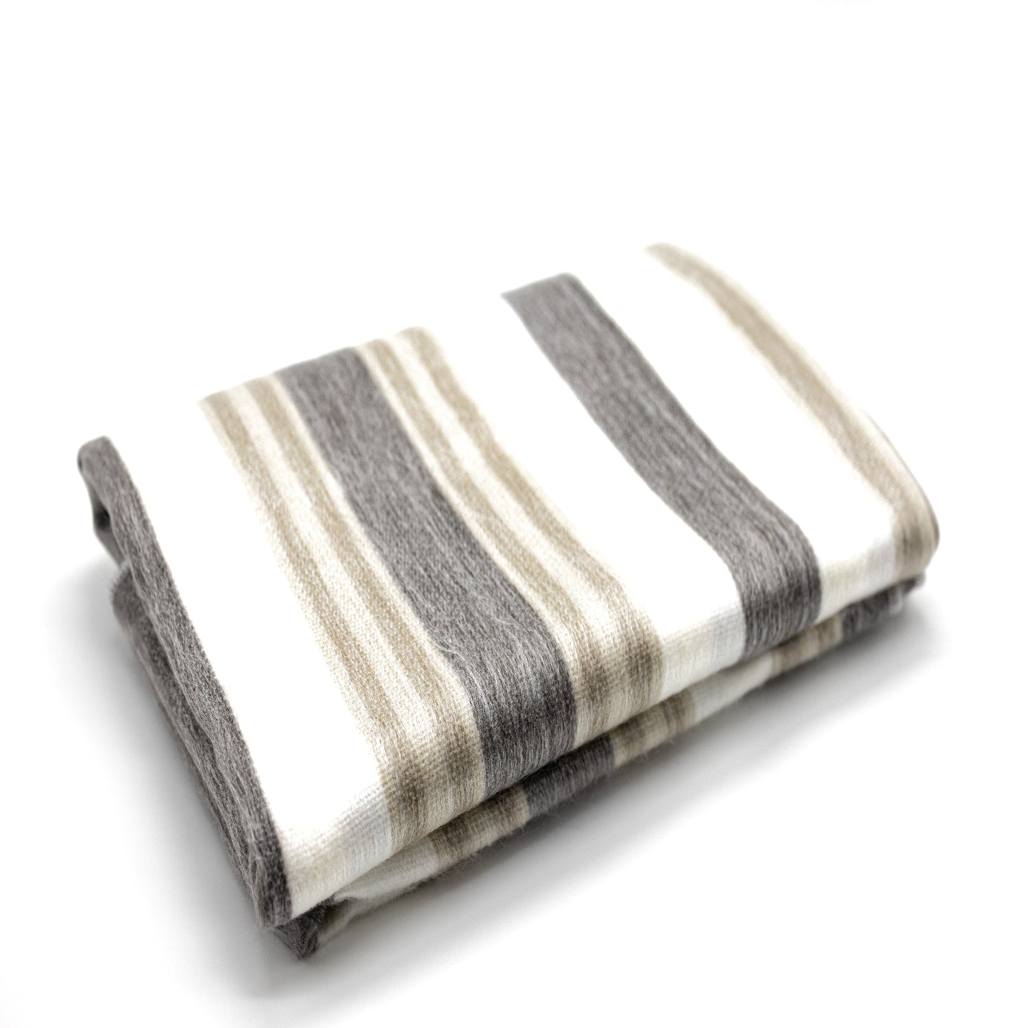 Alpaca Throw Blanket Handwoven From Ecuador - Nawi Collection - Cream & Camel