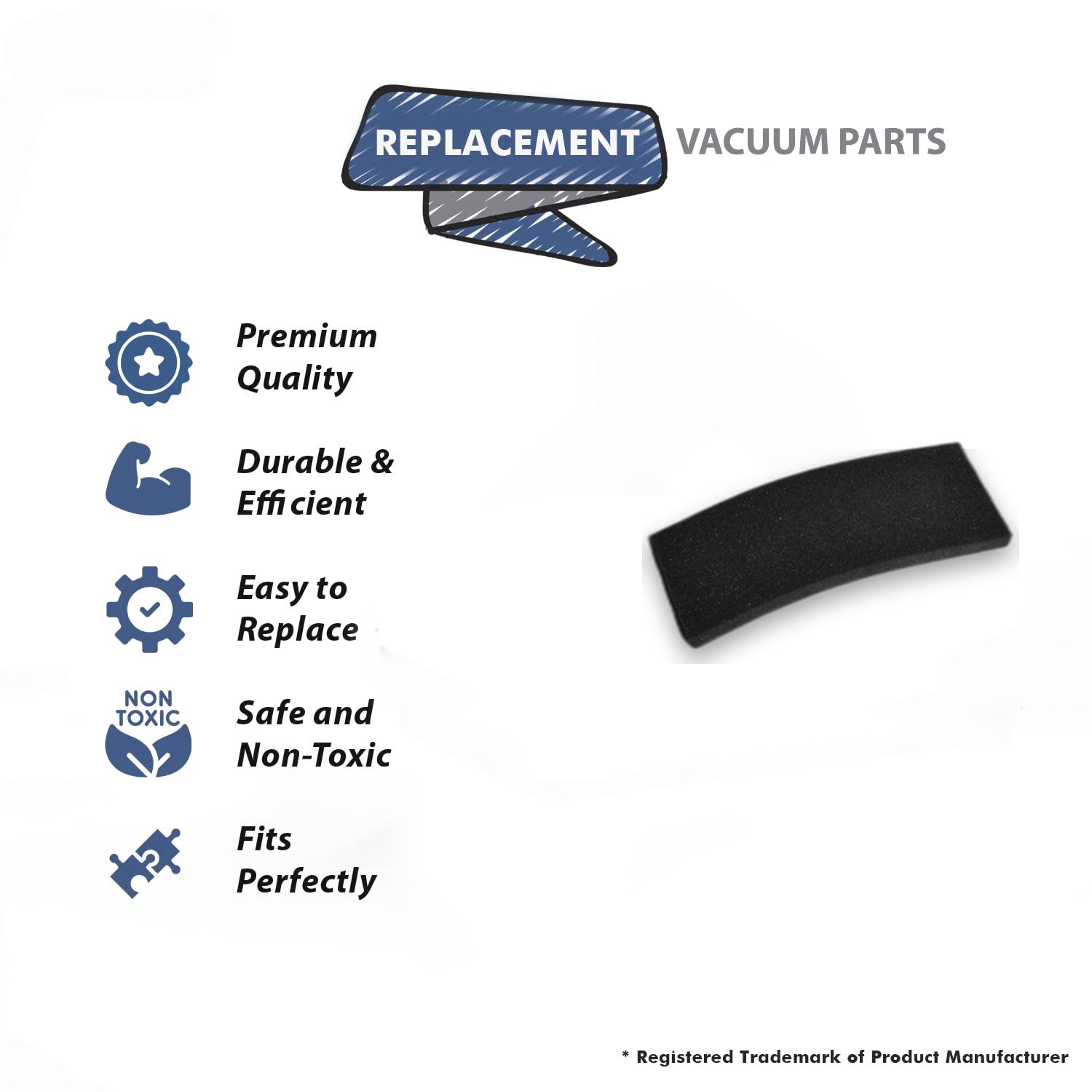 Topvacuumparts Replacement Part For Carpet Pro CPU-1T Vacuum Cleaner Electrostatic Exhaust Filter # compare to part 6.129
