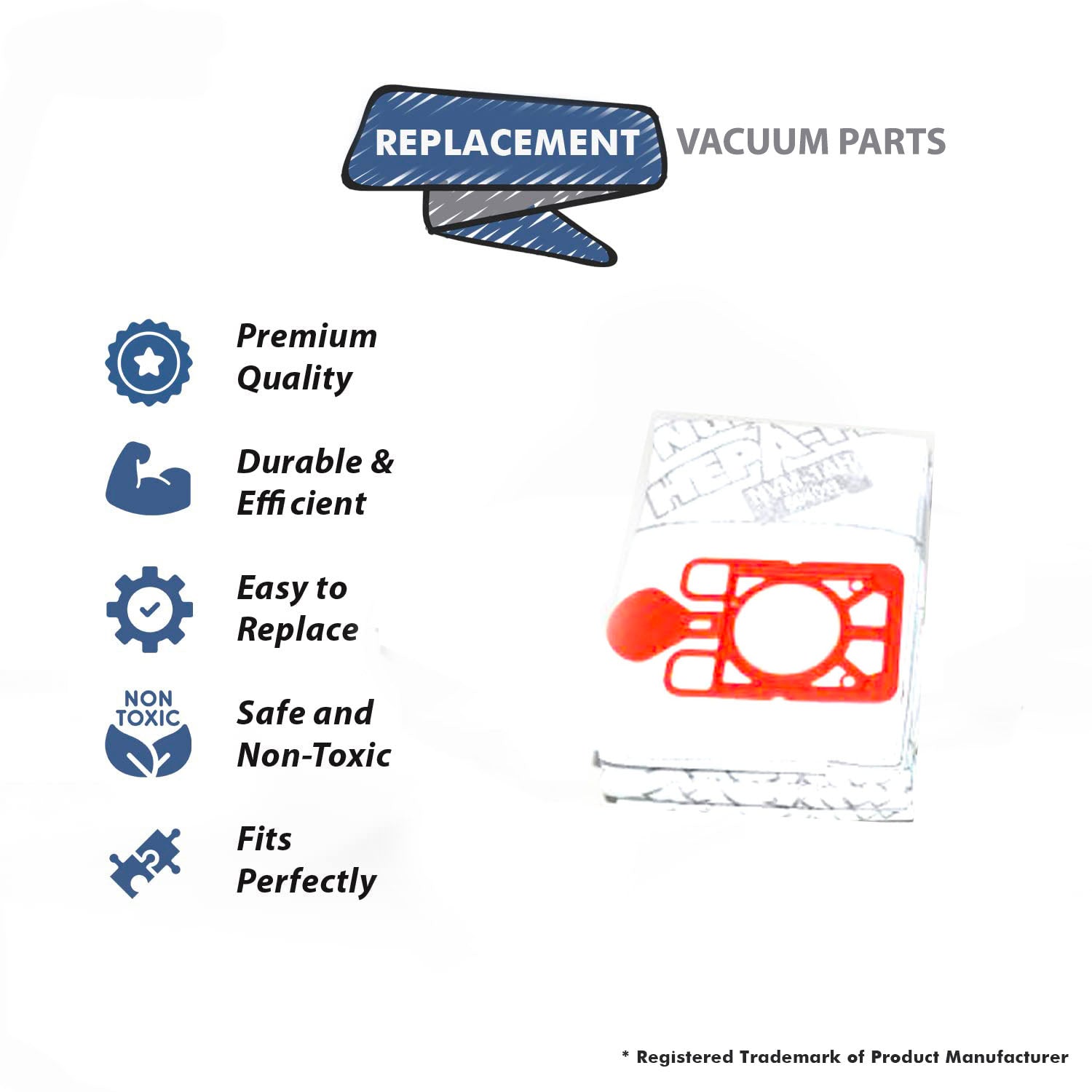 Topvacuumparts Replacement Part For Numatic Vacuum RSV, RBV Paper Bags (10 Bags) # compare to part 604011