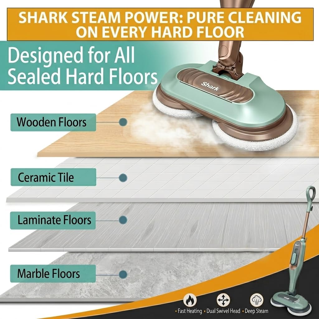 Topvacuumparts Steam & Scrub All-in-One Replacement Pads for Shark S7001 S8201 S8001 S7201 S7000AMZ S7000 S7005 Hard Floor Steam Mops #XKITP7000-10PK