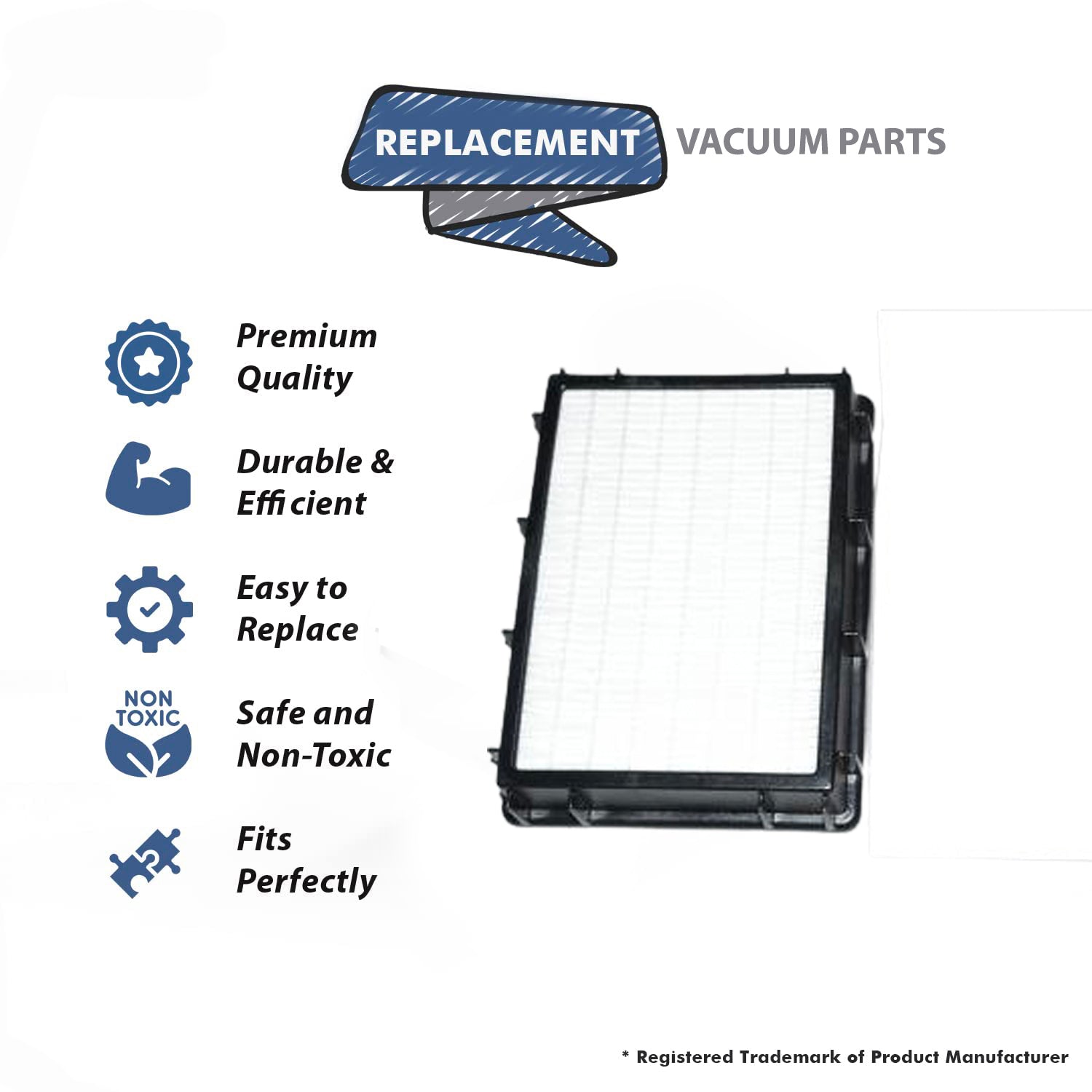 Topvacuumparts Replacement Part For Eureka HF2 HEPA Pleated Exhaust Filter # compare to part 61111D