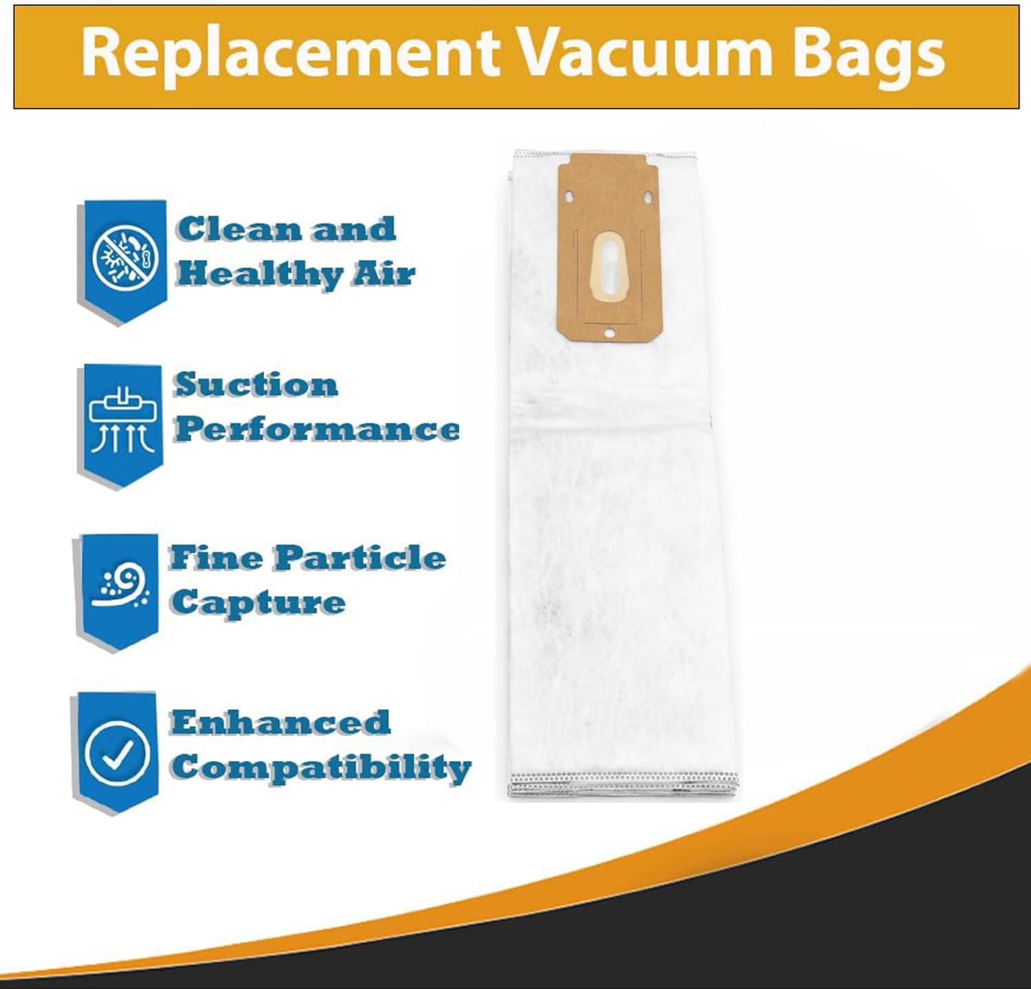 Topvacuumparts 12 Pack AH15600 HEPA Replacement Bags Fit for Hoover ONEPWR Cordless Upright BH55500, BH55500PC Vacuum Bags Refill