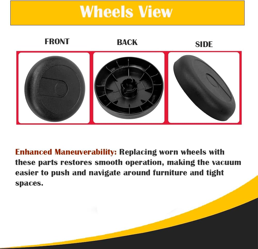 Topvacuumparts 15409-119N Rear Wheels (2 Pack) for Eureka Mighty Mite 3600, SC3683, SC3673, SC3681 High-quality replacement wheels for smooth mobility