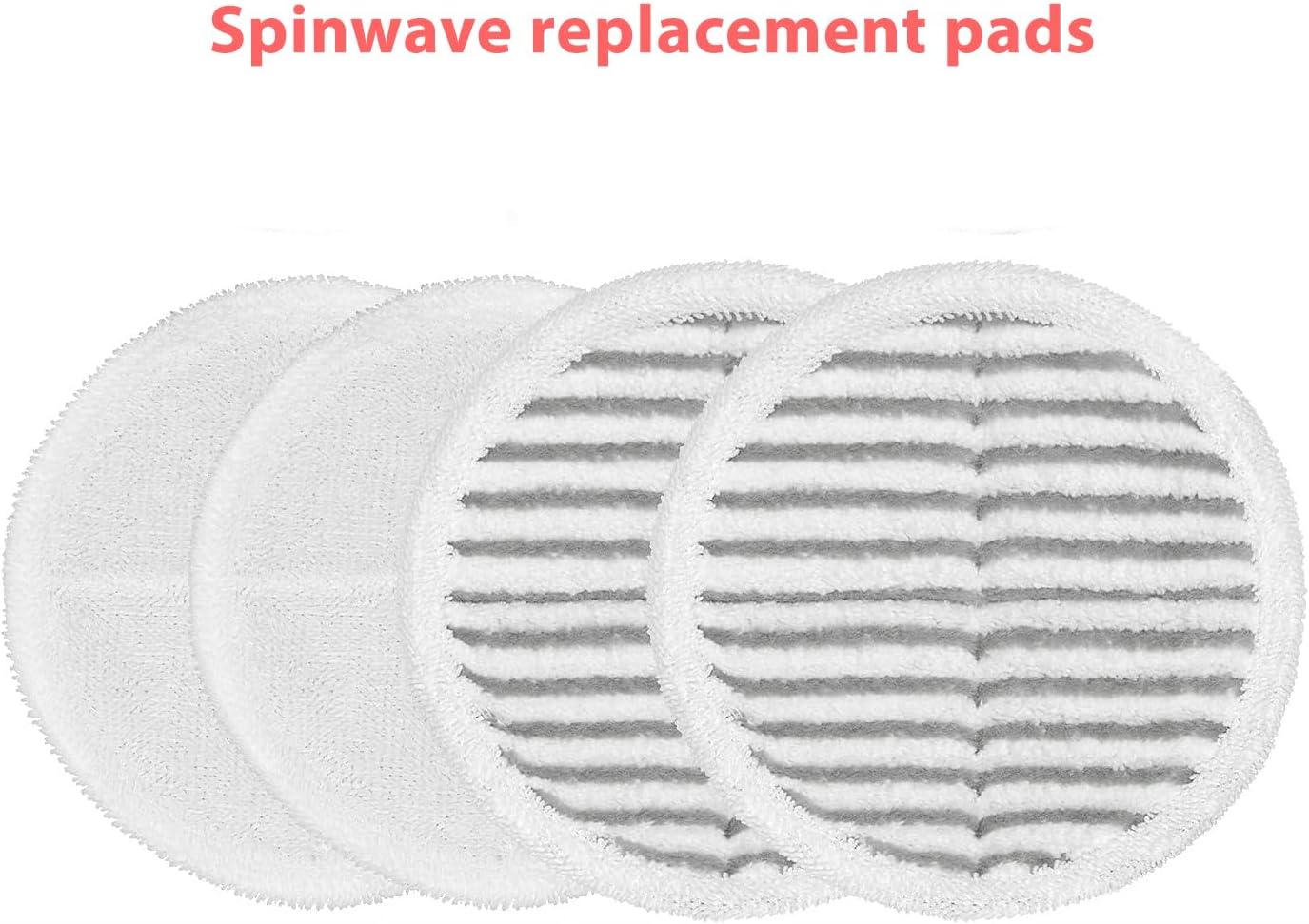 Topvacuumparts Mop Pads 4-Pack & Water Tank for Bissell Spinwave 2039A 20399 23157 20393 2039T 2307 | Soft & Scrubby Pads for Hardwood Floor