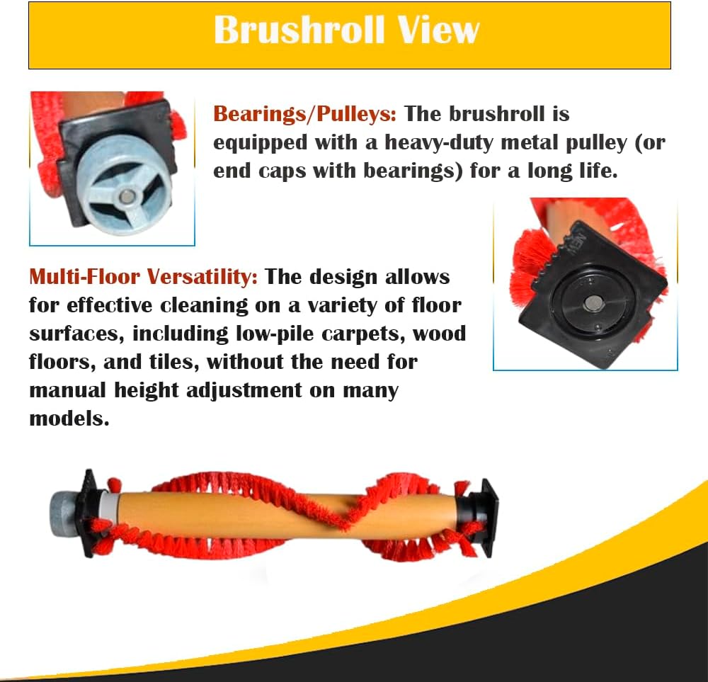 Topvacuumparts Replacement For Oreck XL Brush Roll & 6 Belts Bundle | Fits XL, XL2000, 4000, 9000 Series Uprights | Part # OR201 & # 0300604