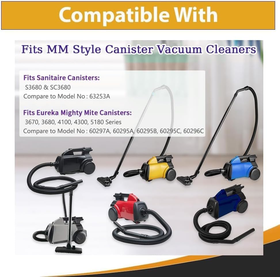 Topvacuumparts Style MM Reusable Cloth Bag and 9-Pack Vacuum Bags Compatible with Eureka Mighty Mite 3670 3680 Series Canister #39633