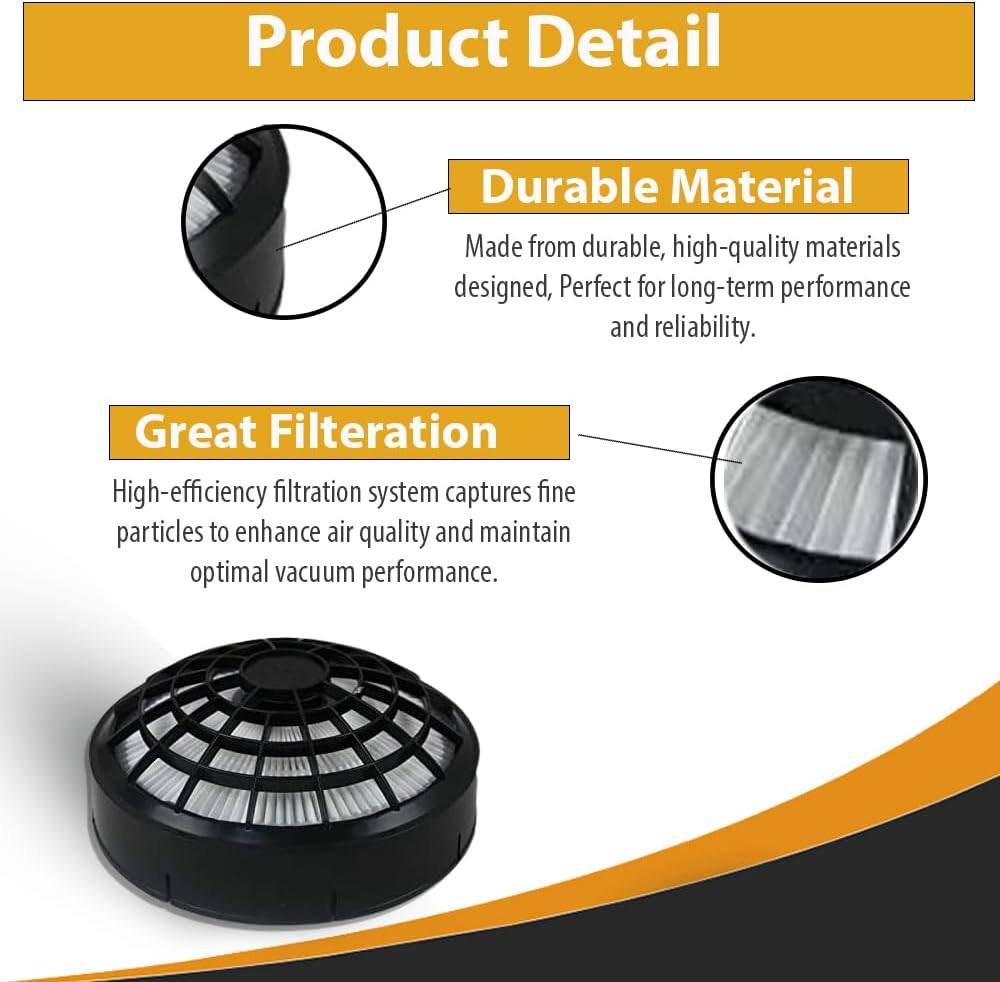 Topvacuumparts HEPA Dome Vacuum Filters Made to Fit For ProTeam Backpacks,QuietPro BP, Tristar Compact Canisters, Air Storm,Sandia Backpacks 2 Filters