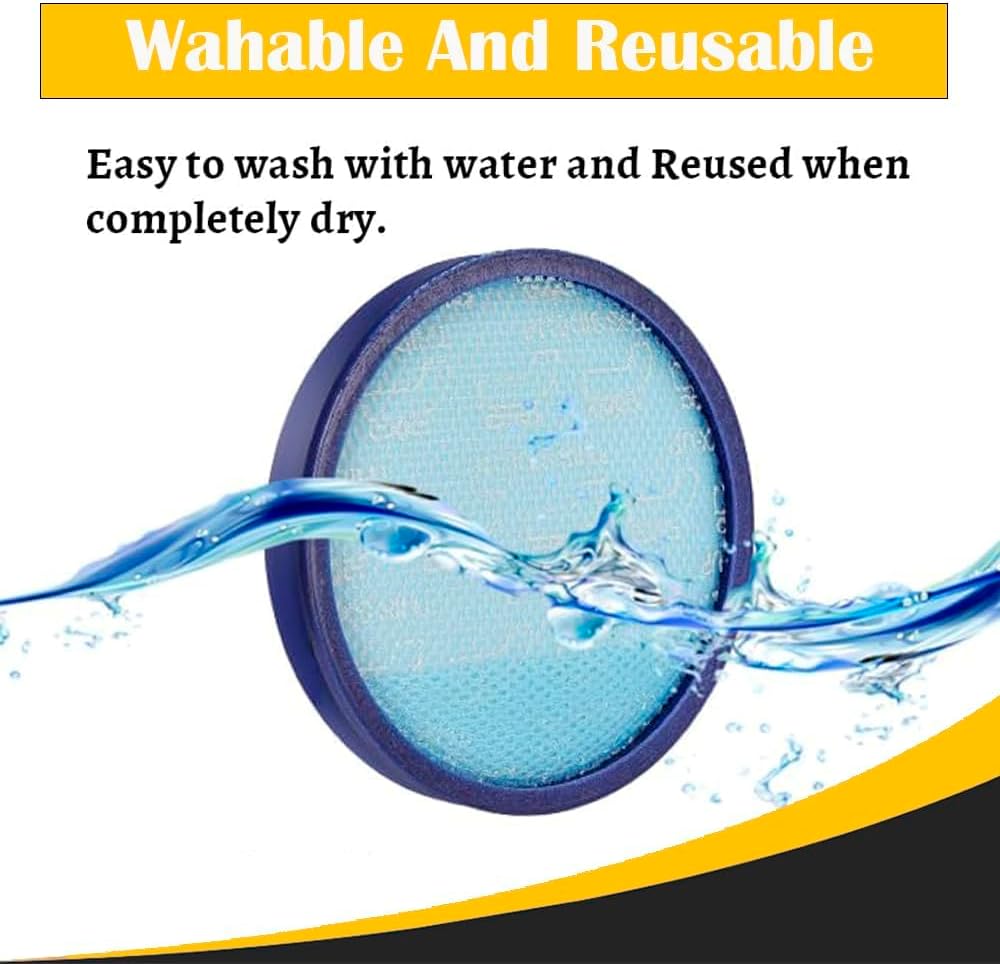 Topvacuumparts Washable Pre-Motor Sponge & HEPA Exhaust Filter Set for Hoover Whole House Rewind UH71200 UH71230 UH71250 #304087001 440005573