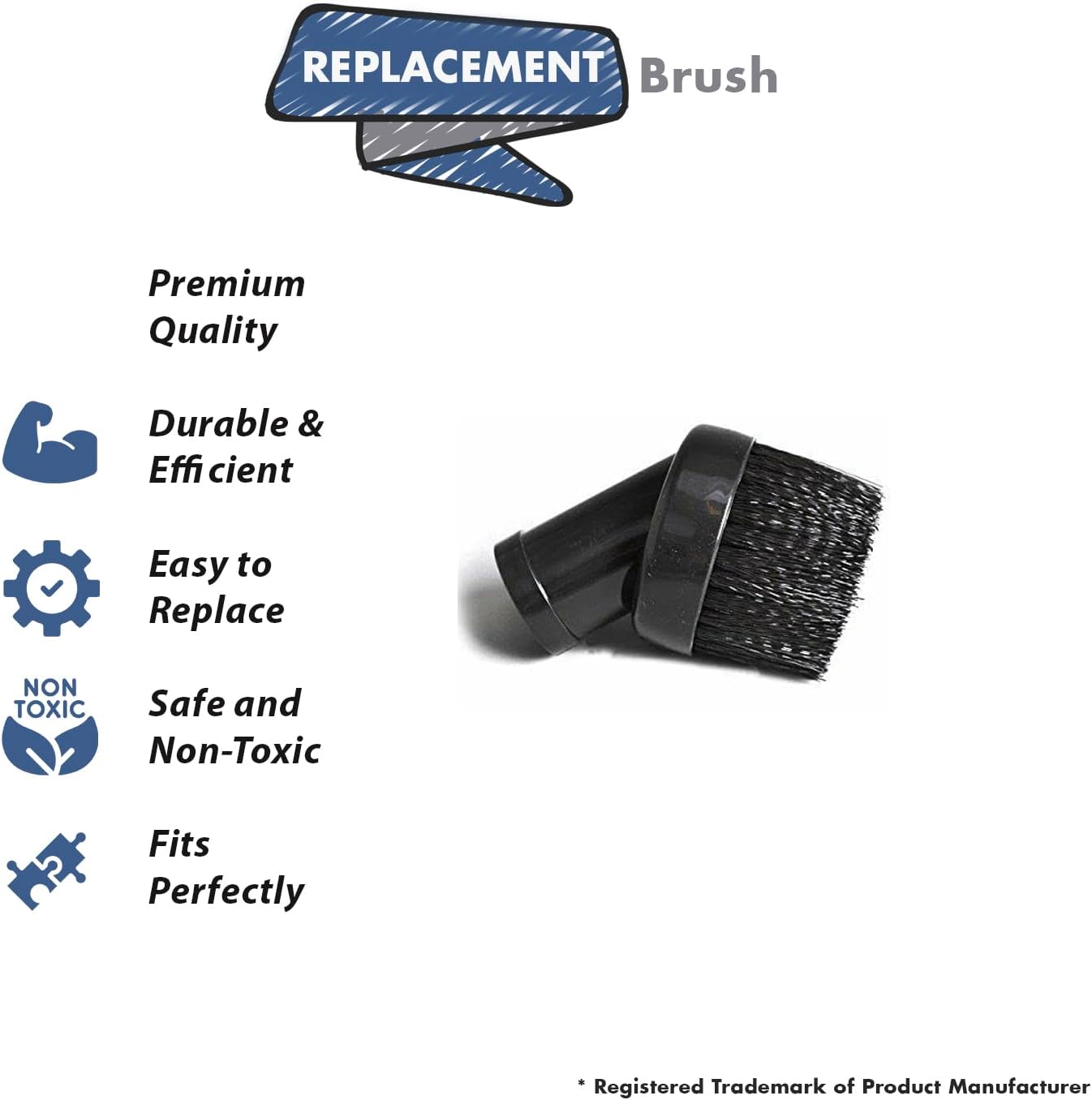 Topvacuumparts Replacement for Wet/Dry Vacs Vacuum Accessories Shop Vacuum Brush Attachment For 1-1/4-Inch Wet/Dry Vacuum Hose (30)