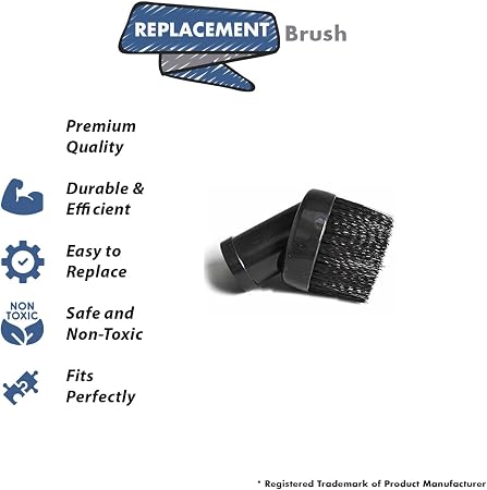 Topvacuumparts Replacement for Wet/Dry Vacs Vacuum Accessories Shop Vacuum Brush Attachment For 1-1/4-Inch Wet/Dry Vacuum Hose (40)
