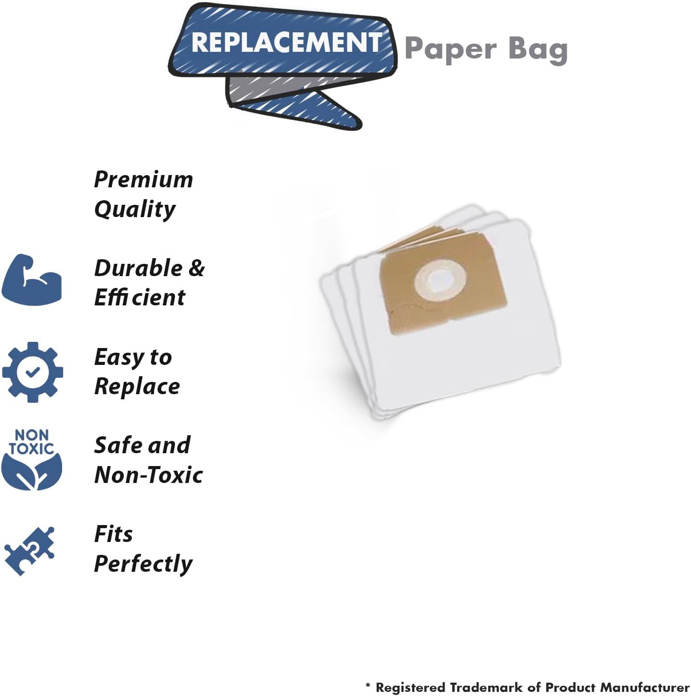 Topvacuumparts Replacement Part For Eureka Style CN-4, Microlined Canister Vacuum Cleaner Paper Bags [2 Pack 6 Bags] # compare to part 68937-6