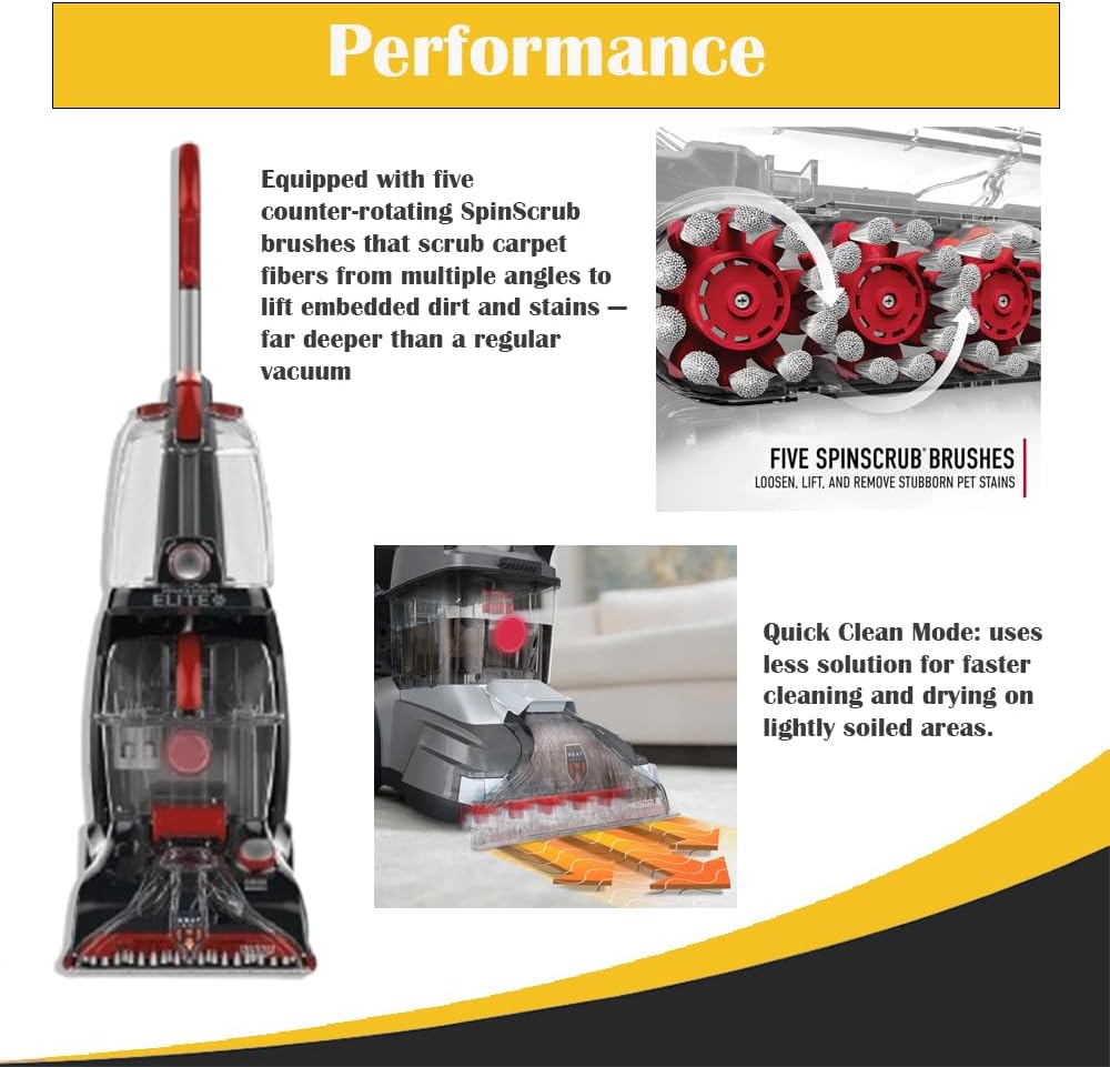Topvacuumparts Nozzle & Brush Set for Hoover PowerScrub XL (FH68000/10/20) Replaces #440014334 & 440015239 Ideal for deep pet stain & carpet cleaning