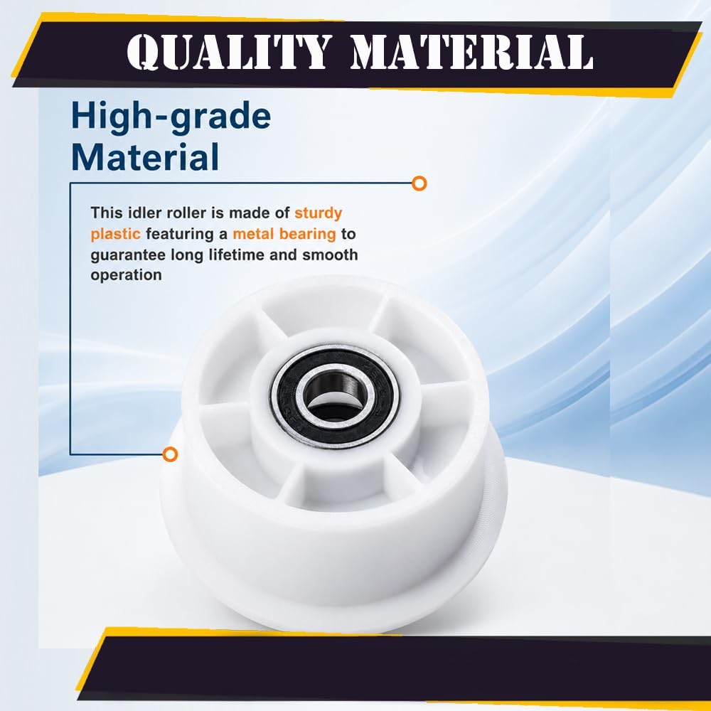 Topvacuumparts Replacement DC97-07509B DC93-00634A Dryer Idler Pulley Wheel 2Pk for Samsung DV45H7000EW DV365ETBG DV42H5200EW DV42H5000EW #DC97-07509B