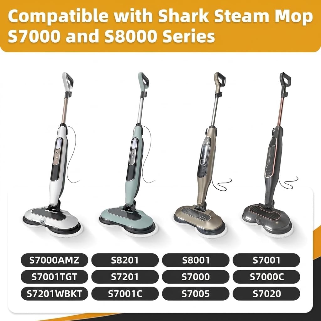 Topvacuumparts Steam & Scrub All-in-One Replacement Pads for Shark S7001 S8201 S8001 S7201 S7000AMZ S7000 S7005 Hard Floor Steam Mops #XKITP7000-6 PK